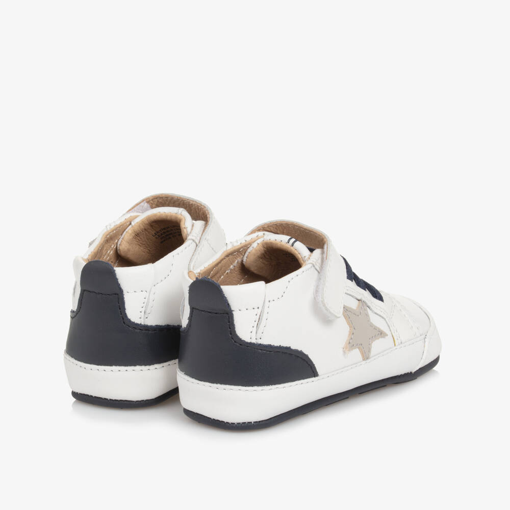 Old Soles-Boys Navy Ivory Leather Walkers | Childrensalon Outlet
