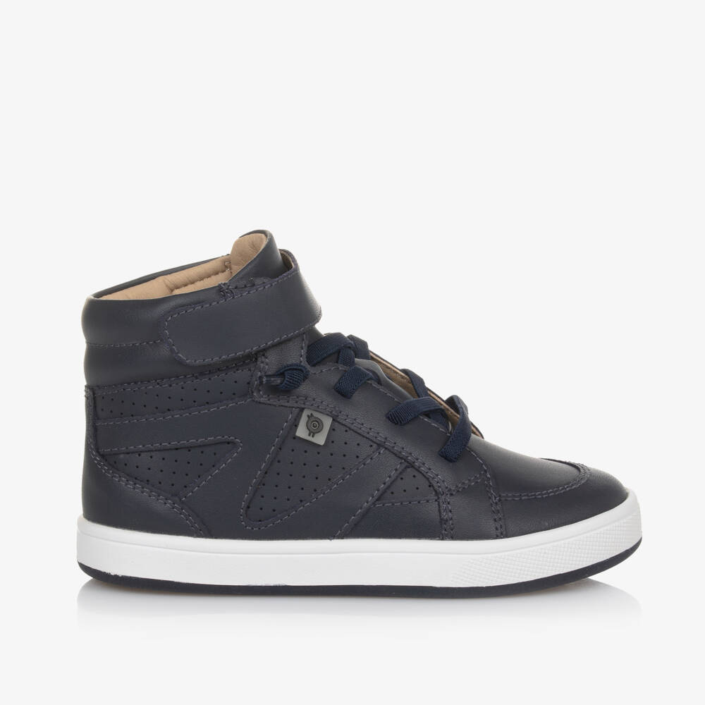 Old Soles-Boys Navy Leather High-Tops | Childrensalon Outlet