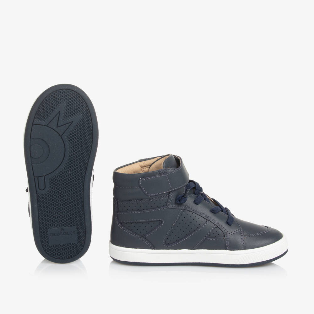 Old Soles-Boys Navy Leather High-Tops | Childrensalon Outlet
