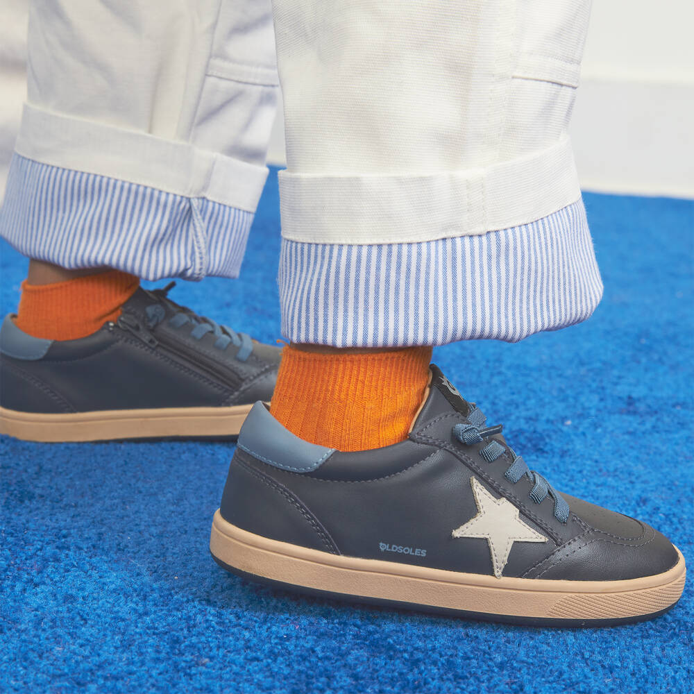 أولد سولز-حذاء رياضي بطبعة نجمة جلد لون كحلي | Childrensalon Outlet