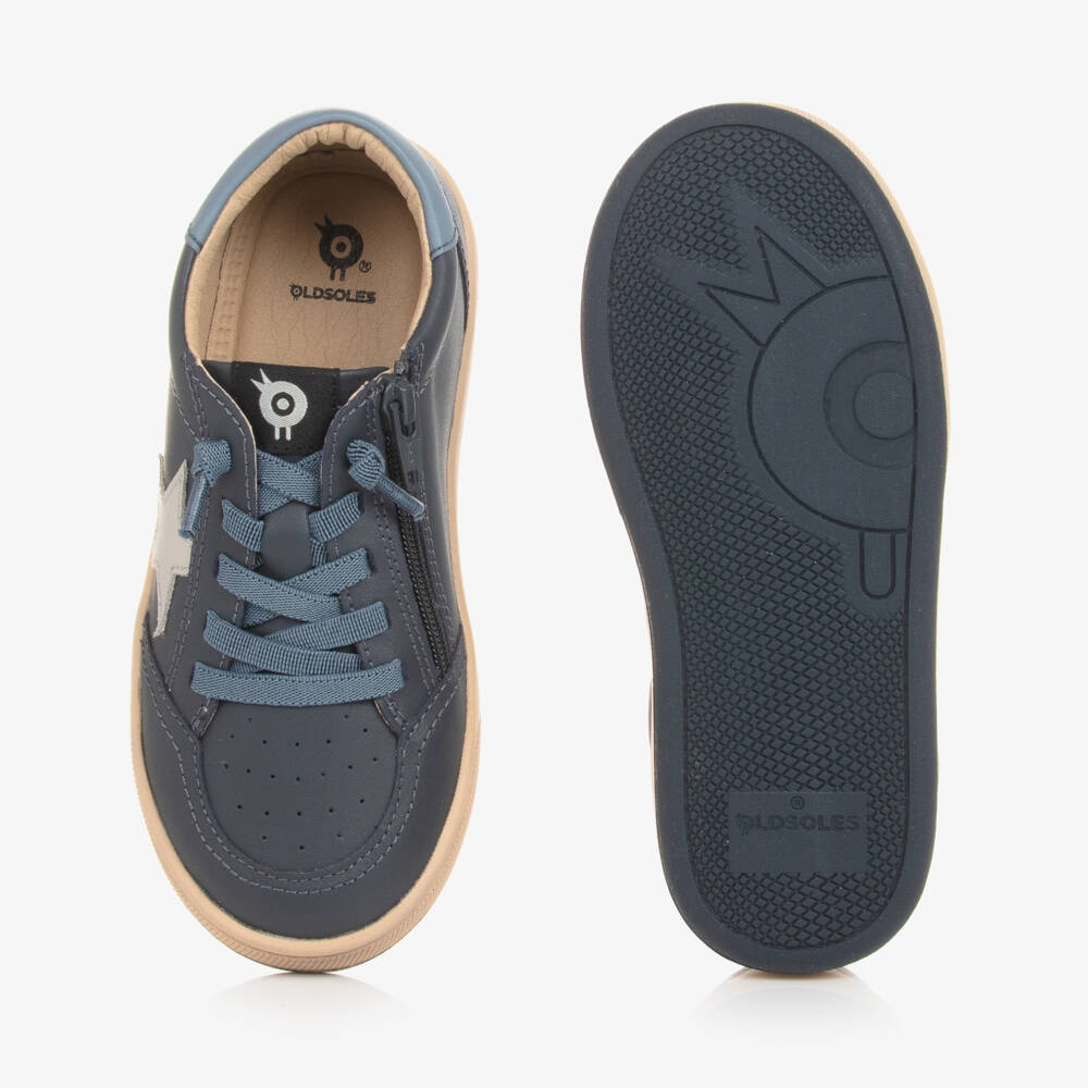 أولد سولز-حذاء رياضي بطبعة نجمة جلد لون كحلي | Childrensalon Outlet