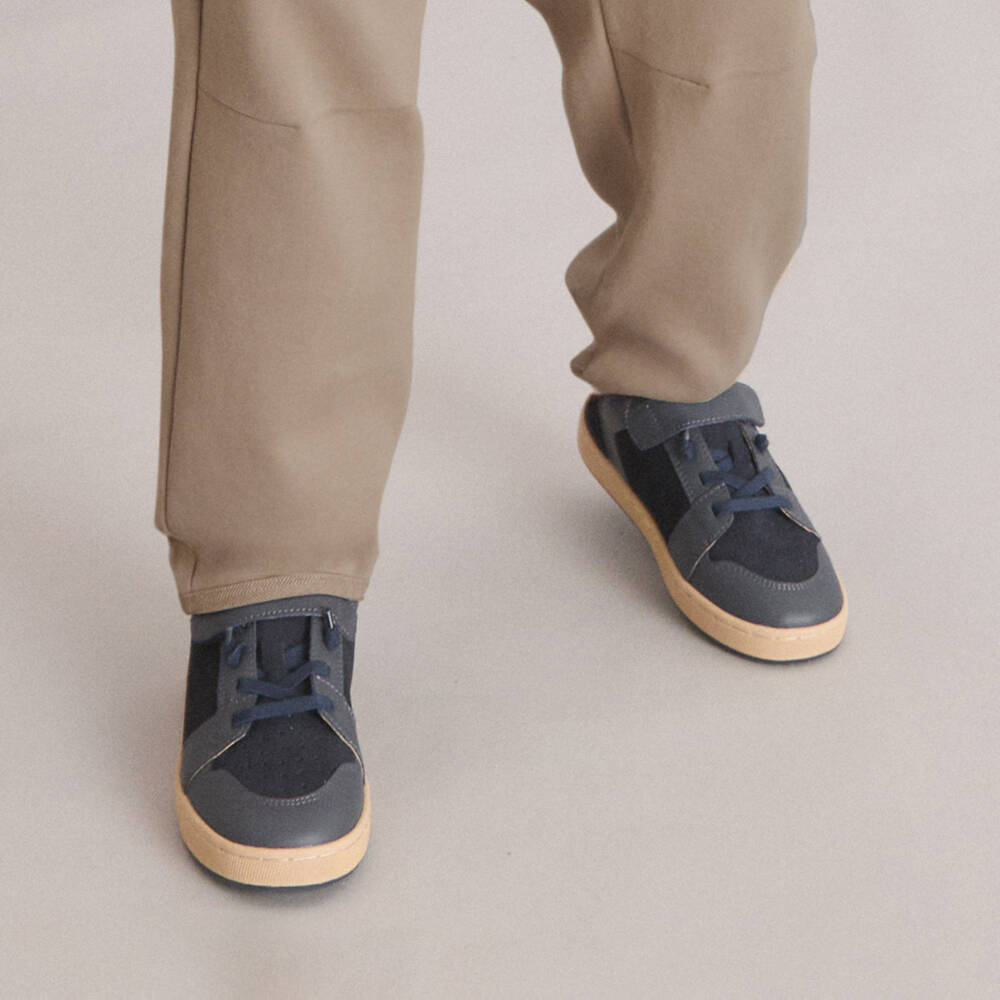 Old Soles-Boys Navy Suede Lace Trainers | Childrensalon Outlet