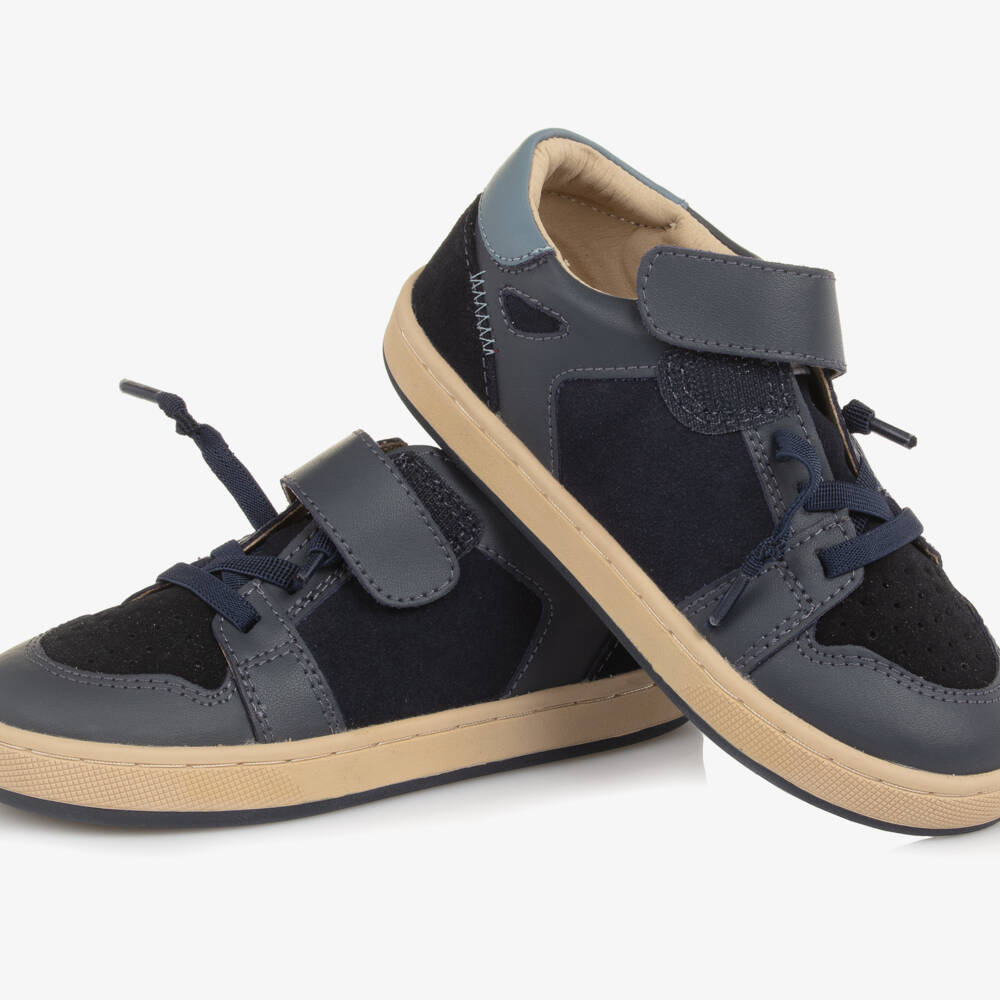 Old Soles-Boys Navy Suede Lace Trainers | Childrensalon Outlet