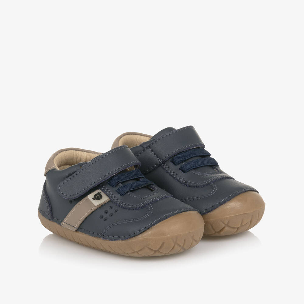Old Soles-Boys Navy Tan Early Walkers | Childrensalon Outlet