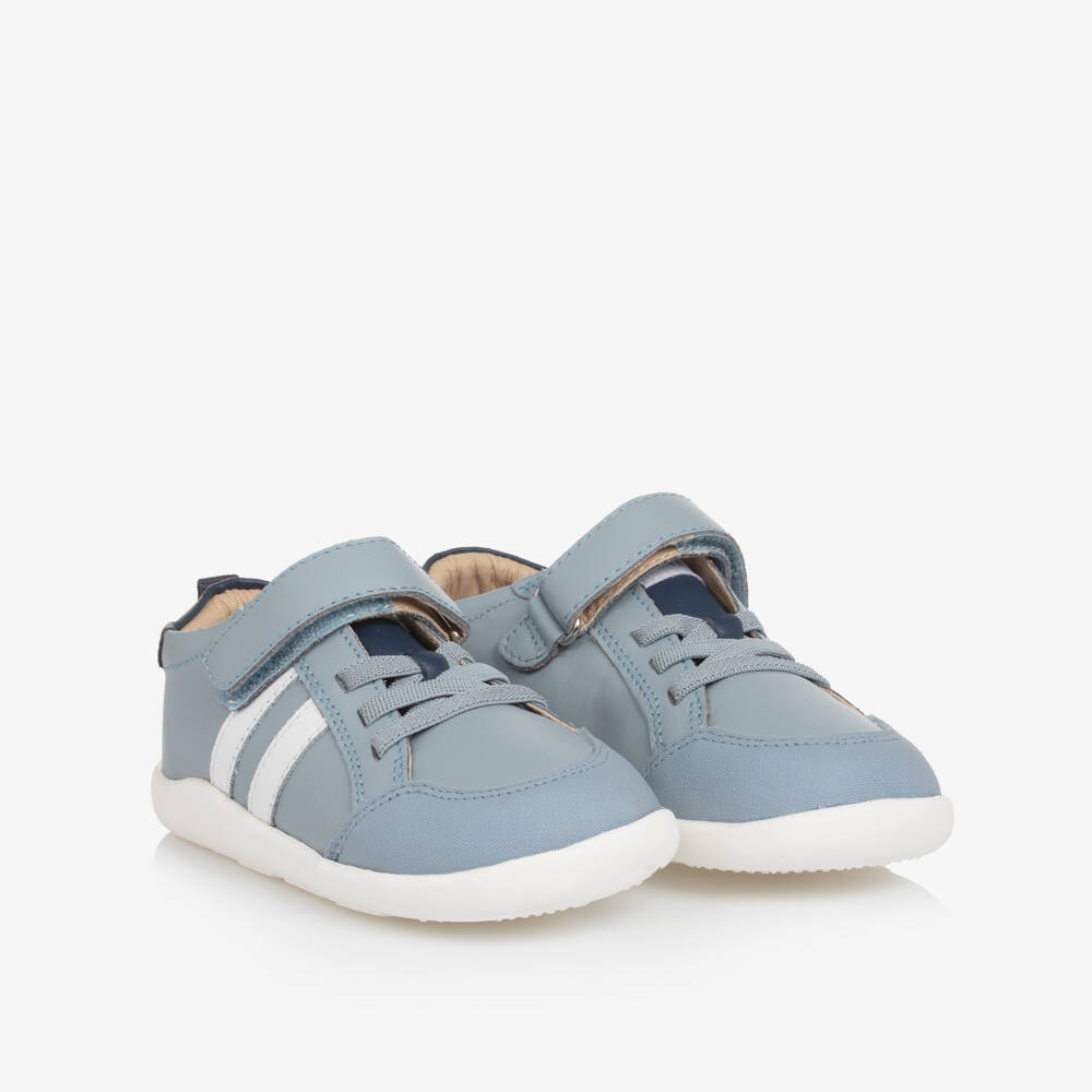 Old Soles-Boys Sky Blue Leather Step Shoes | Childrensalon Outlet