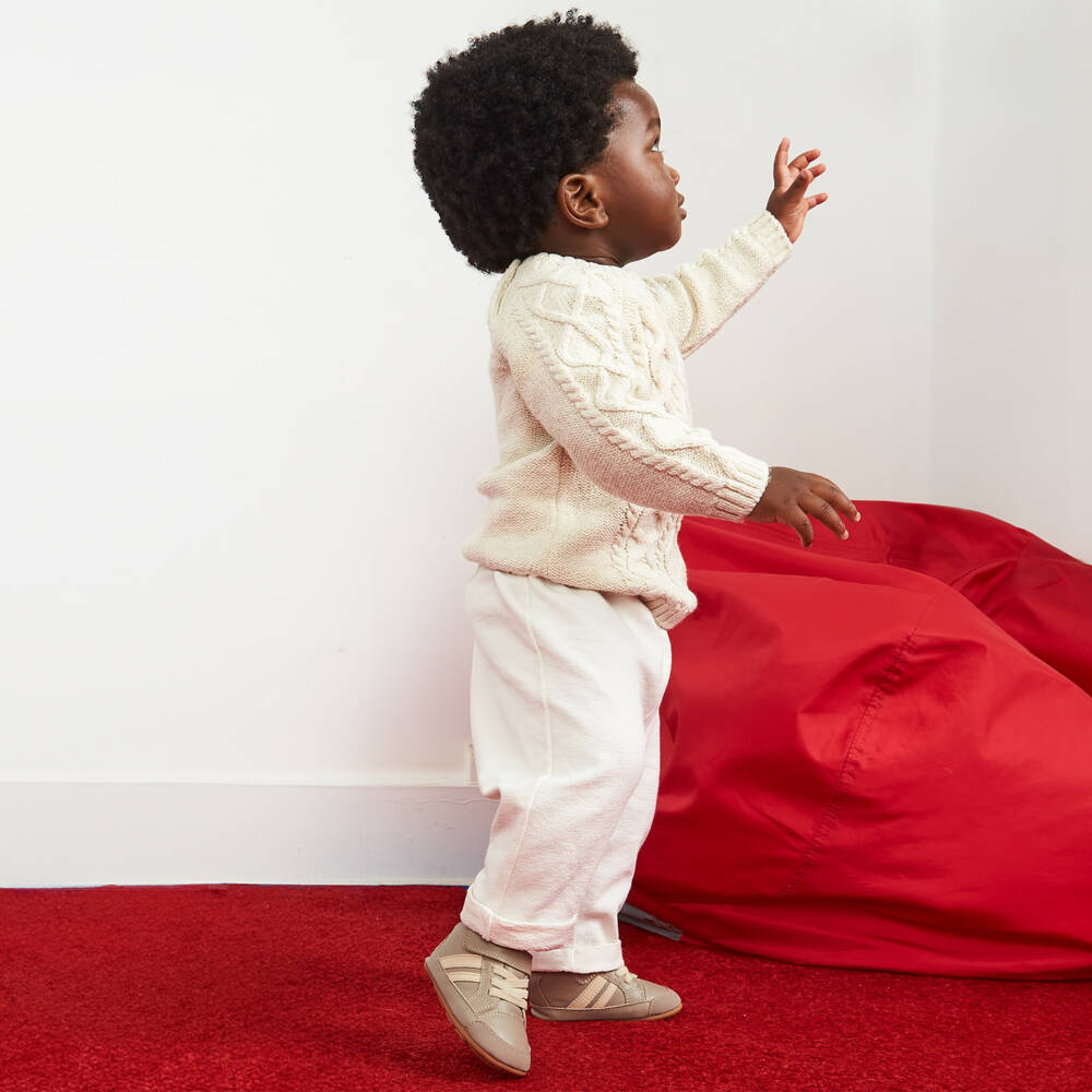 Old Soles-Boys Tan Leather First Steps Shoes | Childrensalon Outlet