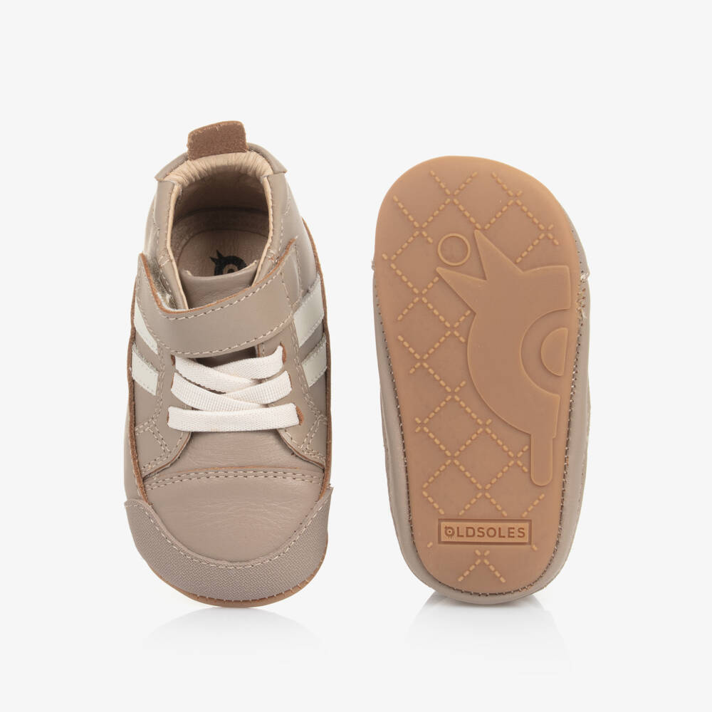 Old Soles-Boys Tan Leather First Steps Shoes | Childrensalon Outlet