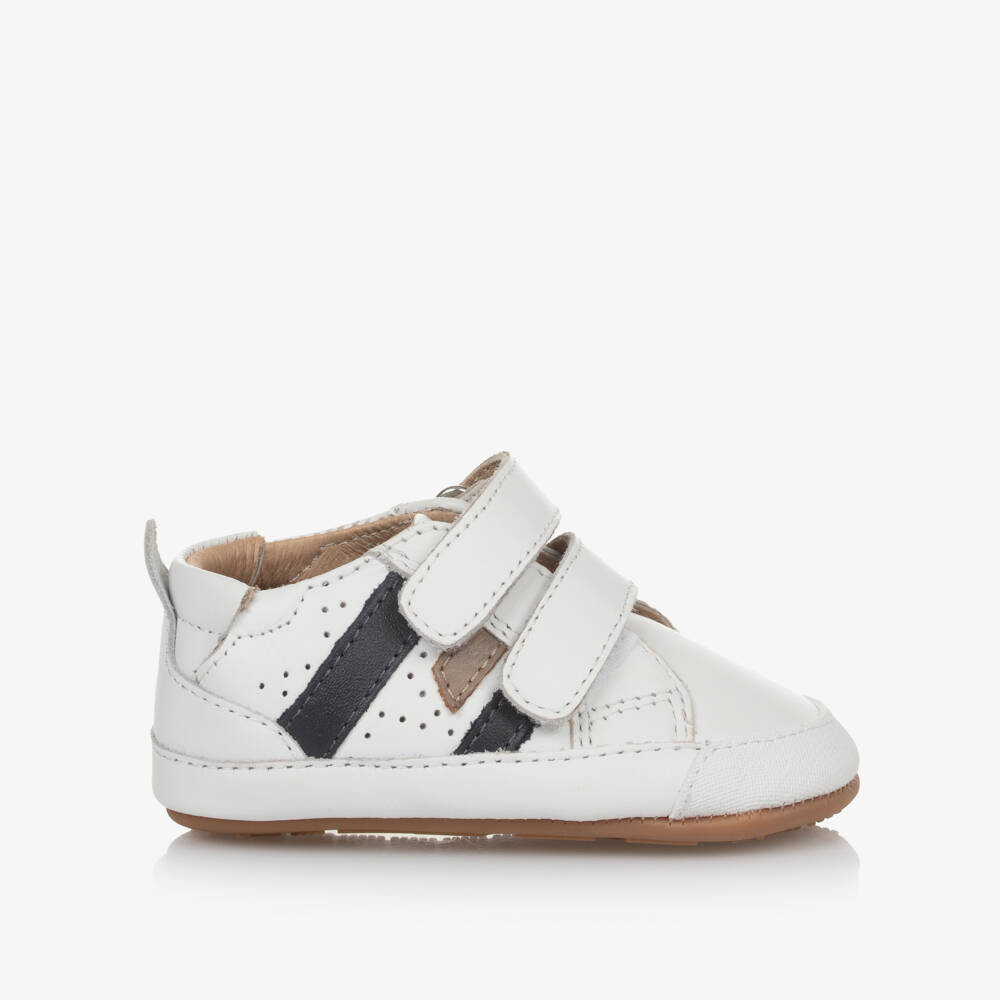 Old Soles-Boys White Leather First Walkers | Childrensalon Outlet