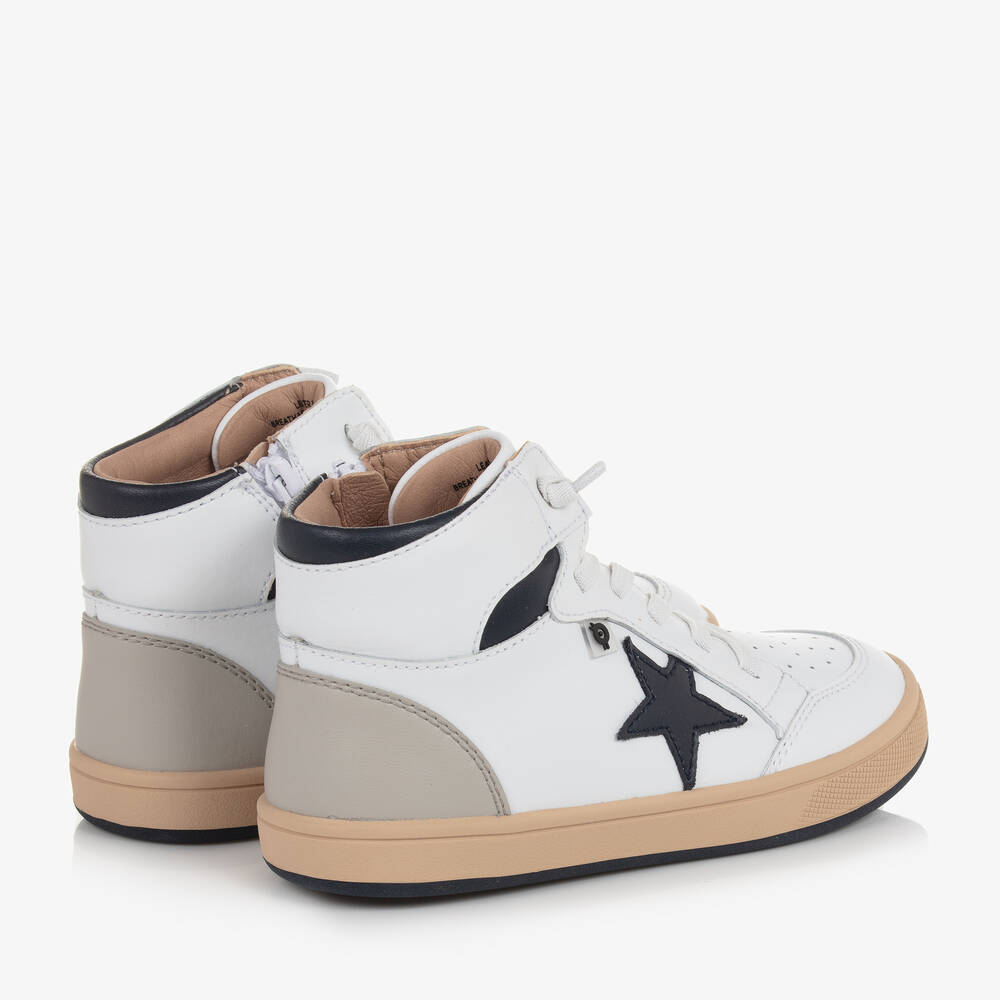 Old Soles Boys White Leather High Top Trainers Childrensalon