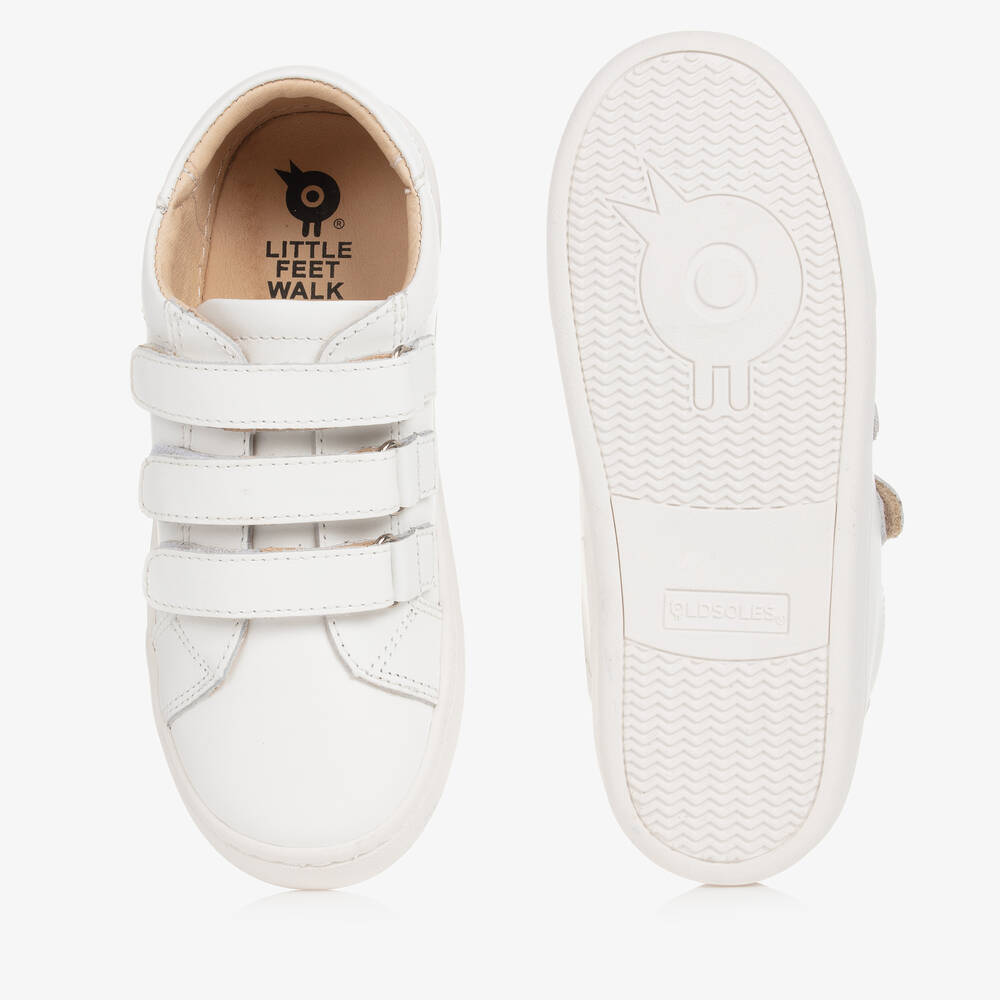 Old Soles Boys White Leather Trainers Childrensalon Outlet