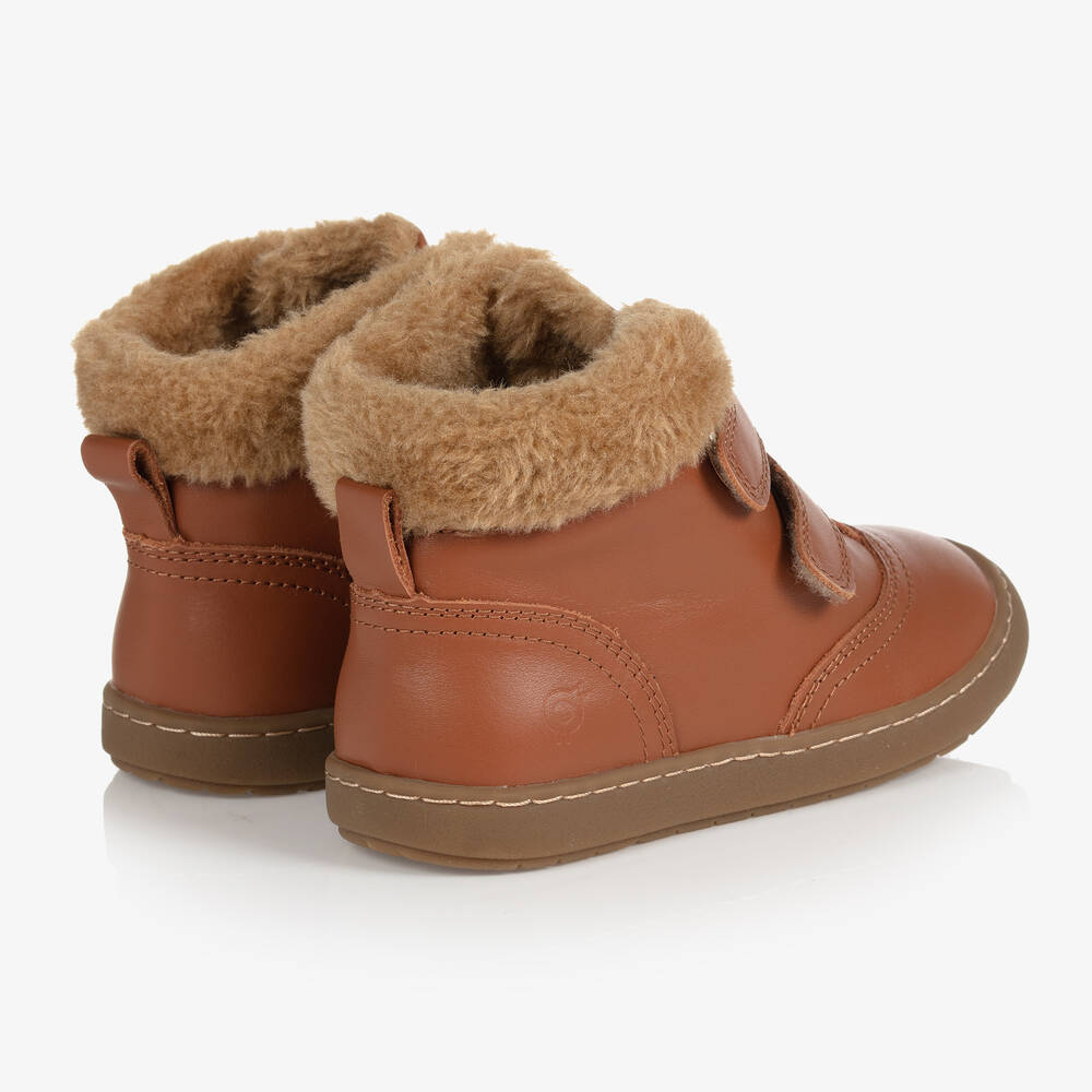 Leather boots deals with fur trim