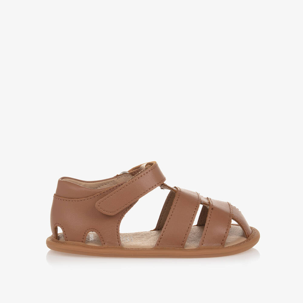 أولد سولز-صندل جلد لون بني لمرحلة بدء المشي للأطفال | Childrensalon Outlet