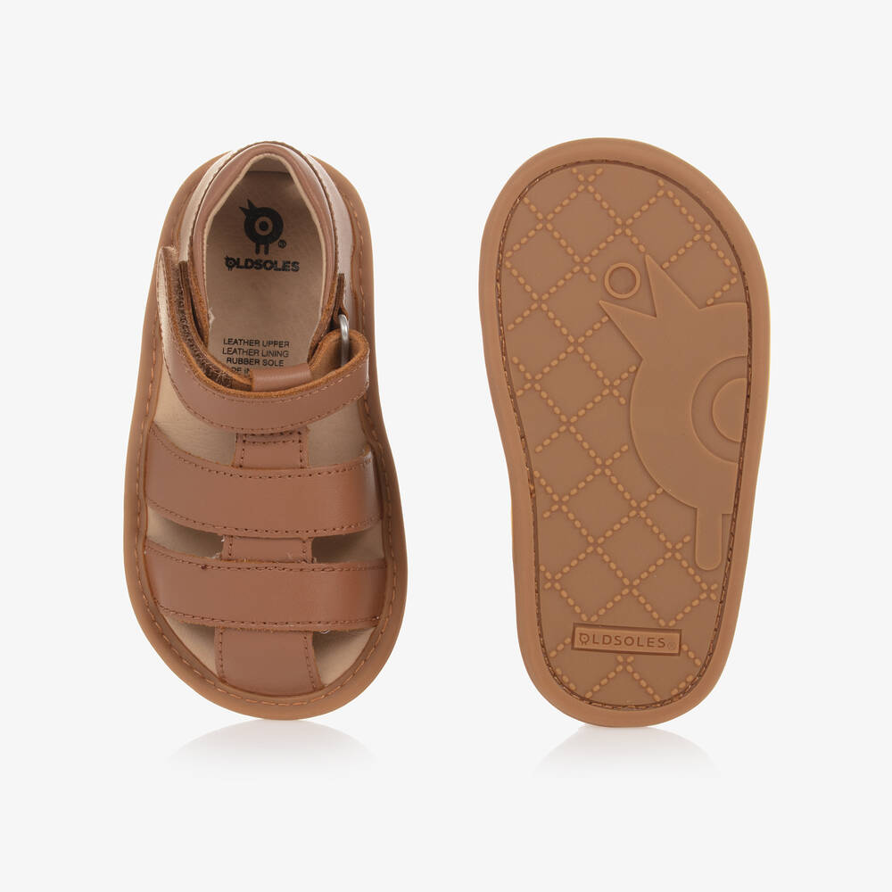أولد سولز-صندل جلد لون بني لمرحلة بدء المشي للأطفال | Childrensalon Outlet