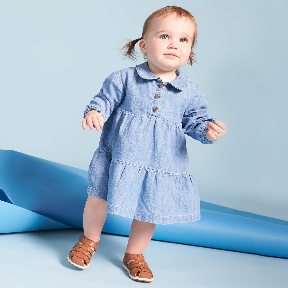 أولد سولز-صندل جلد لون بني لمرحلة بدء المشي للأطفال | Childrensalon Outlet