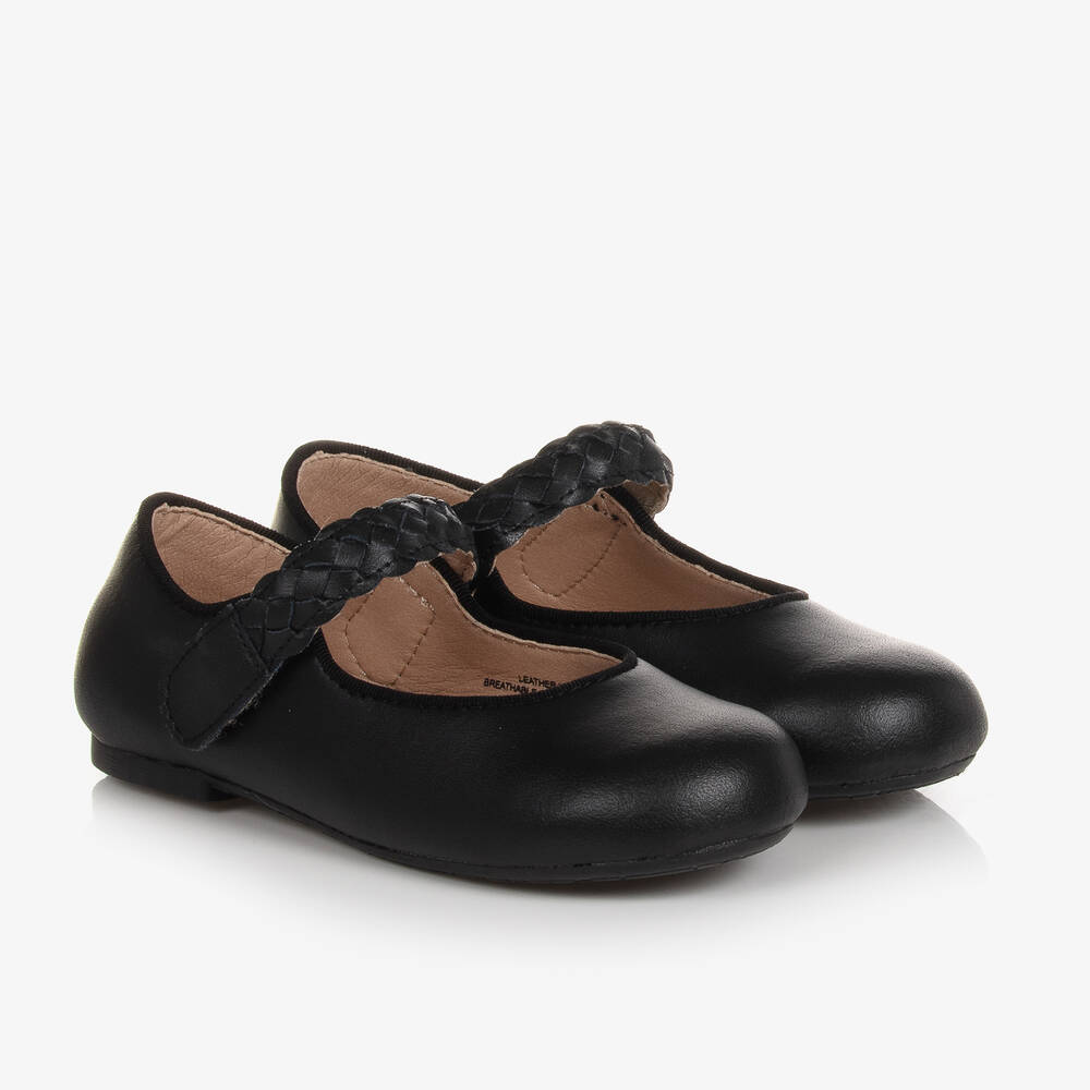Old Soles - حذاء بمب جلد لون أسود للبنات | Childrensalon