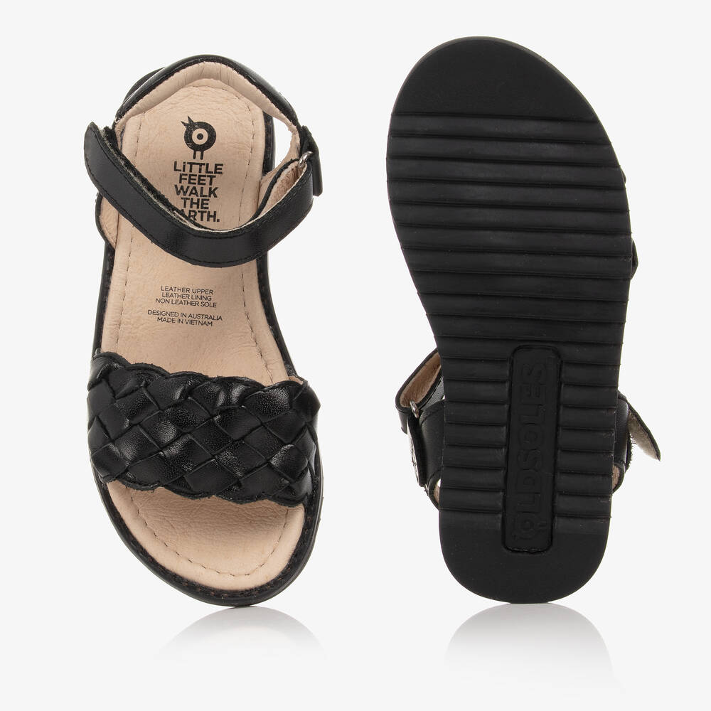 1992年/ Sandals 1st 12インチシングル Old Soles - Girls Black Leather Sandals | Childrensalon Outlet