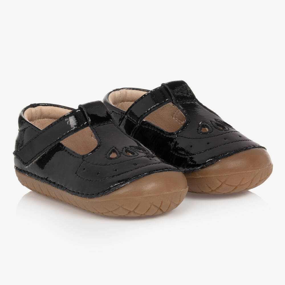 Old Soles - Girls Black Patent First Walker Shoes | Childrensalon