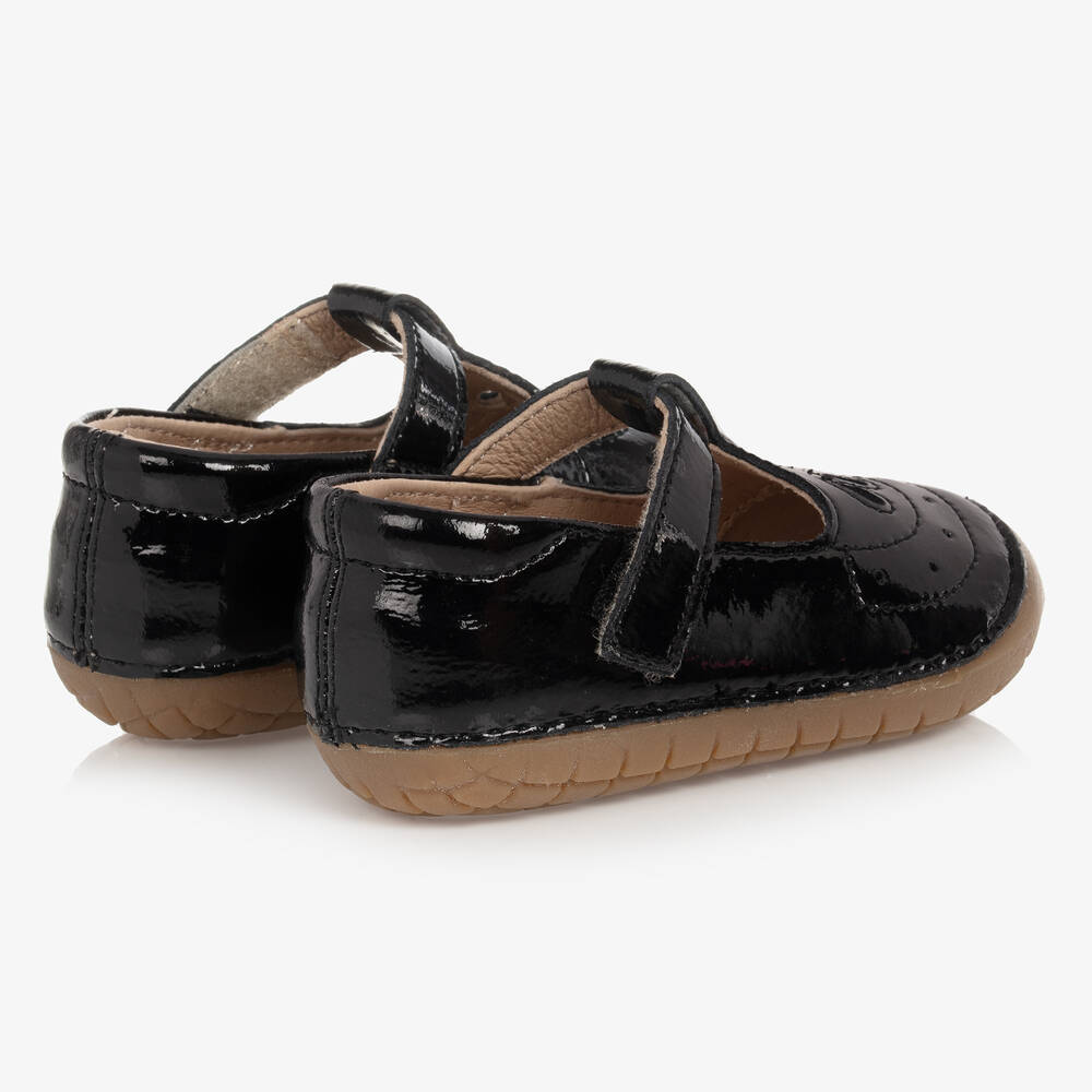 Old Soles Girls Black Patent First Walker Shoes