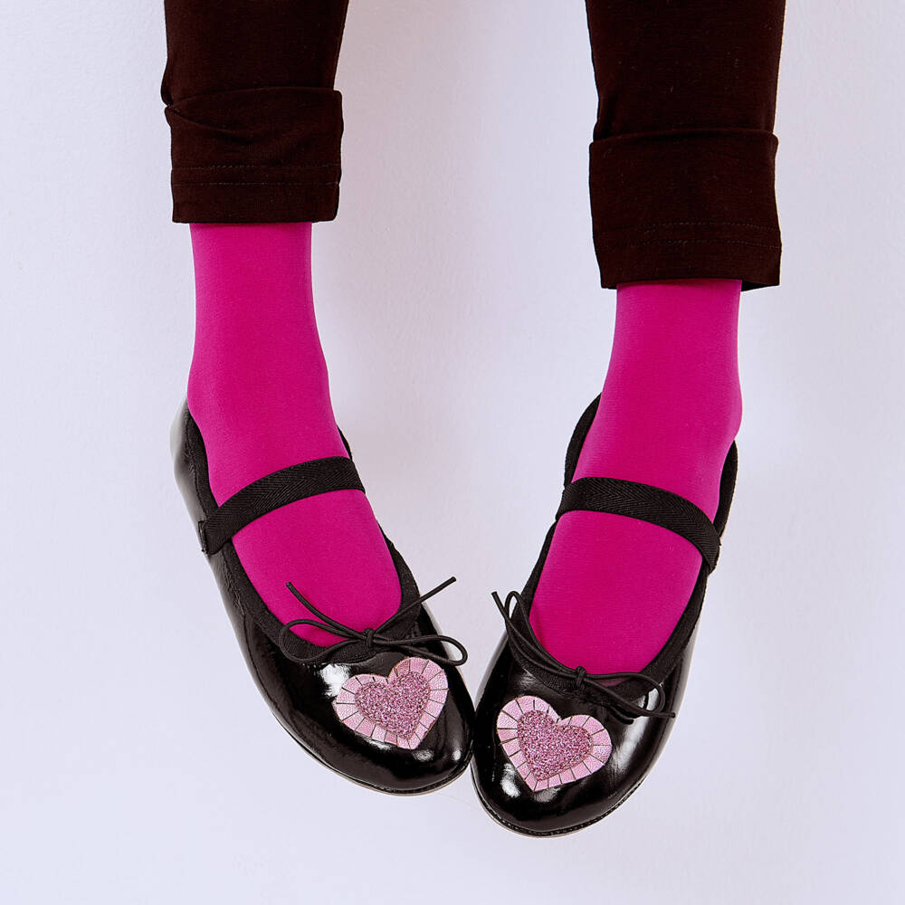 Old Soles-Girls Black Patent Heart Shoes | Childrensalon Outlet