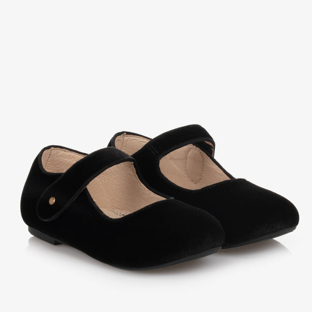 Old Soles-Girls Black Velvet Pumps | Childrensalon Outlet