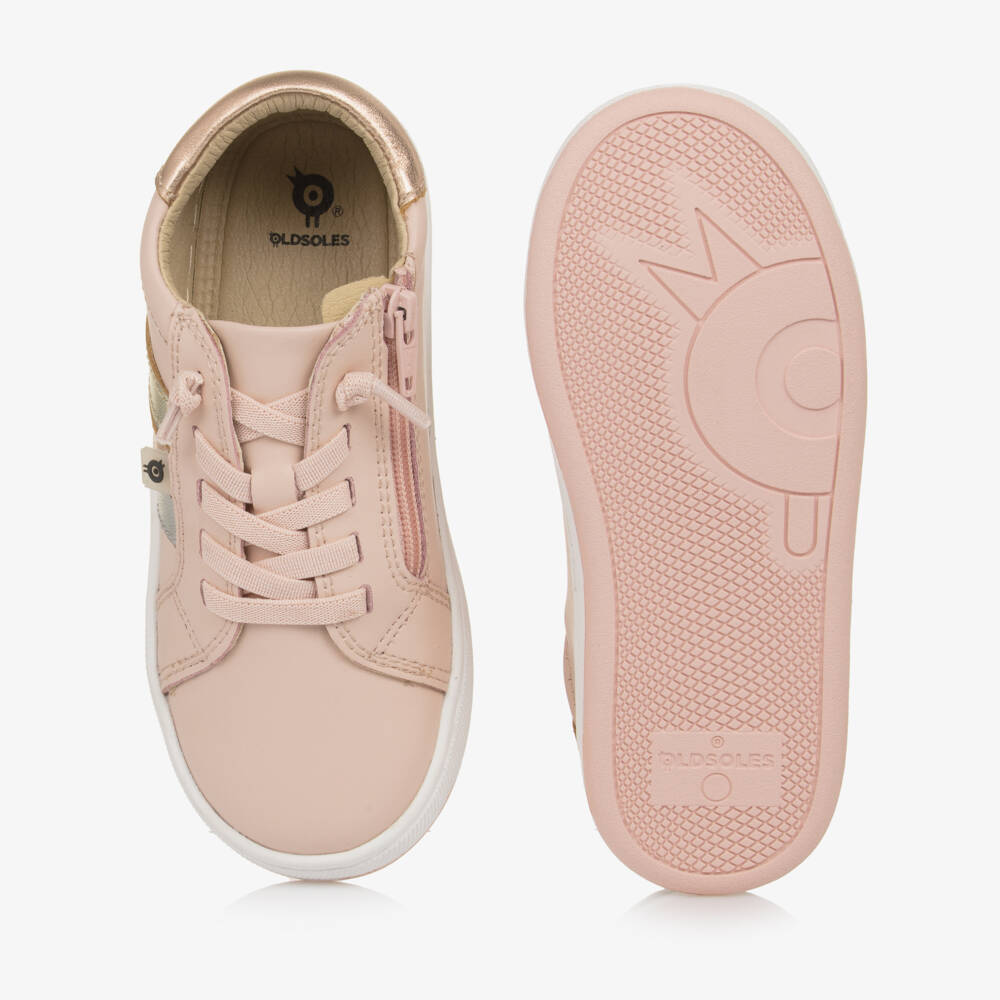 Old Soles-Girls Blush Leather Sneakers | Childrensalon Outlet