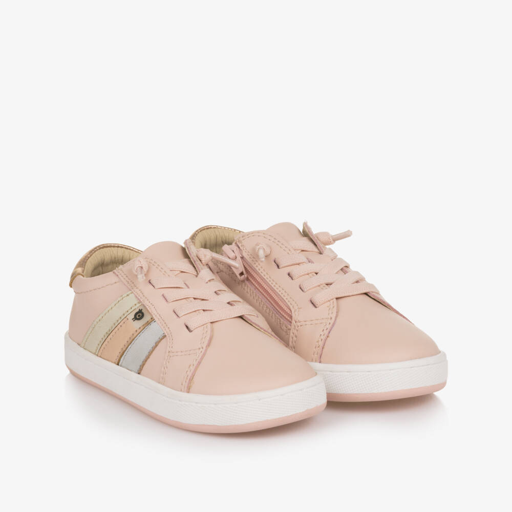 Old Soles-Girls Blush Leather Sneakers | Childrensalon Outlet