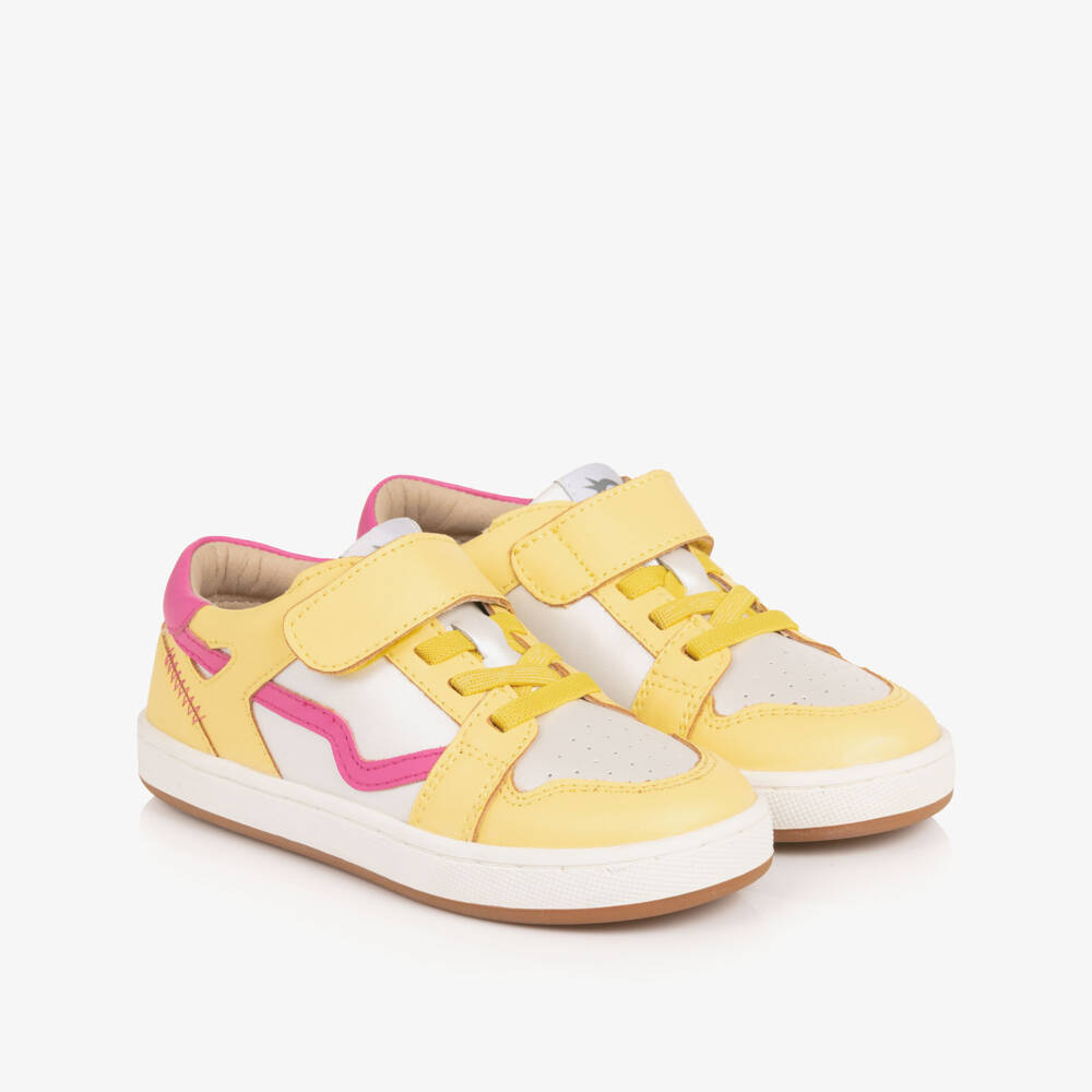 Old Soles-Girls Bright Yellow Leather Trainers | Childrensalon Outlet