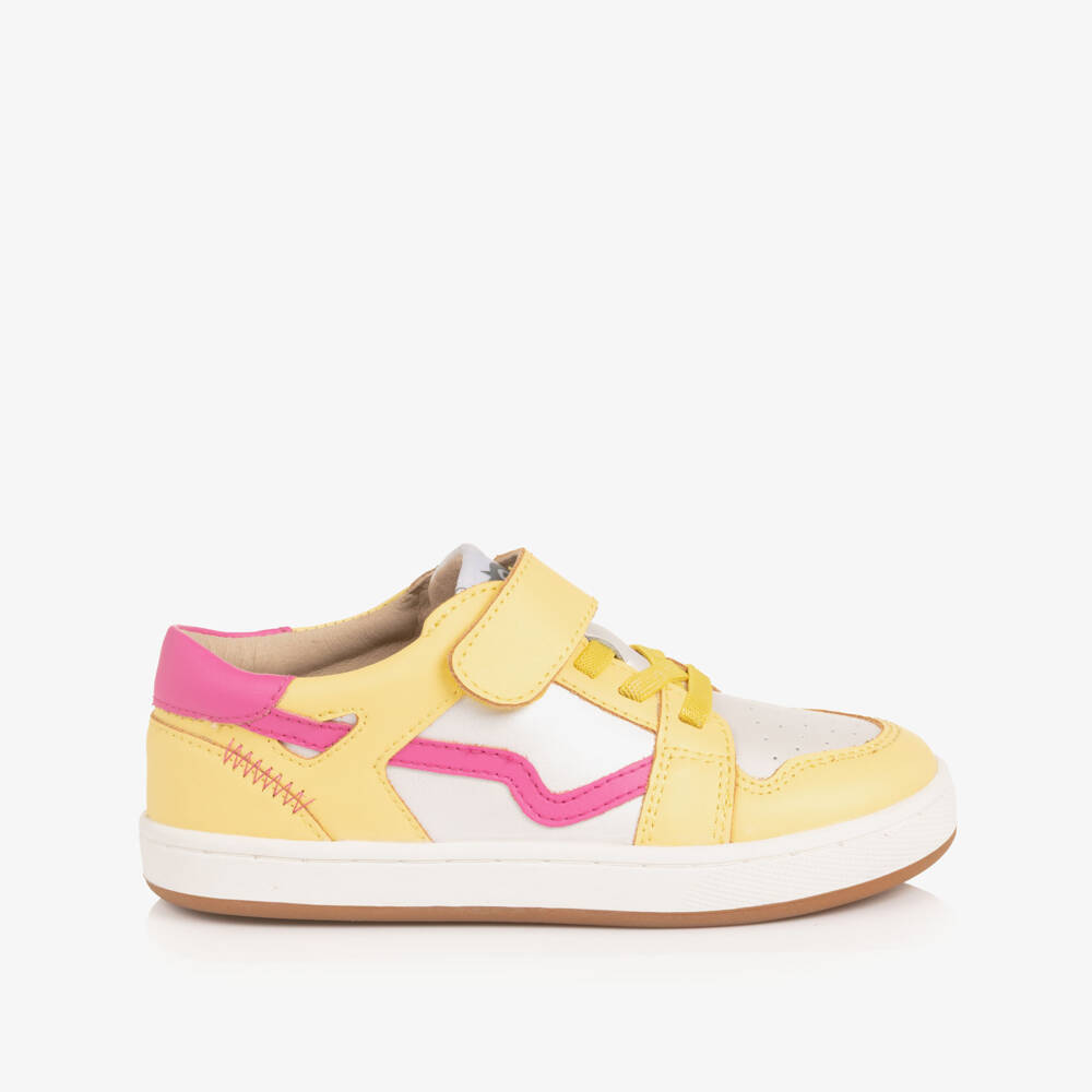 Old Soles-Girls Bright Yellow Leather Trainers | Childrensalon Outlet