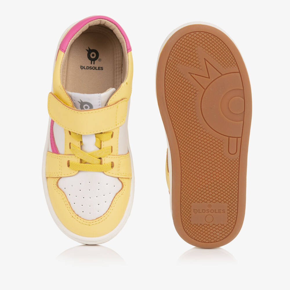 Old Soles-Girls Bright Yellow Leather Trainers | Childrensalon Outlet
