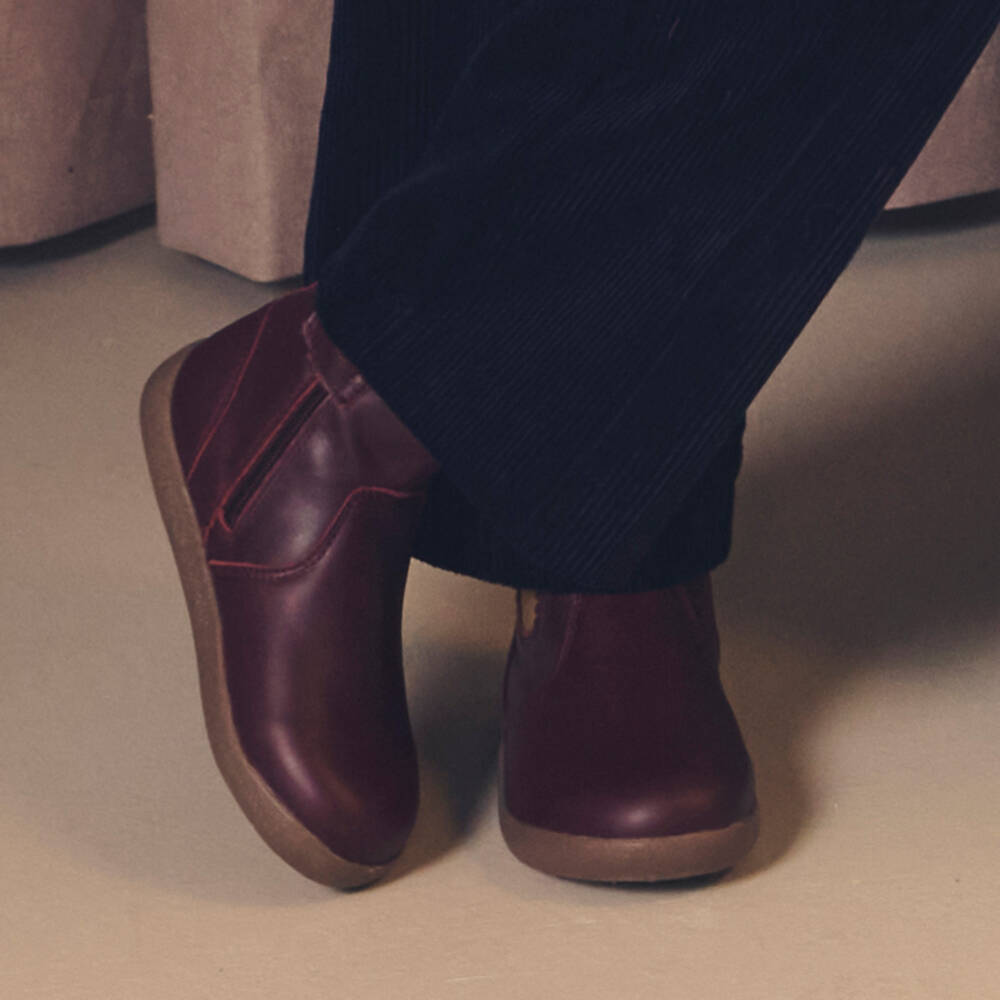 Old Soles-Girls Burgundy Leather Ankle Boots | Childrensalon Outlet