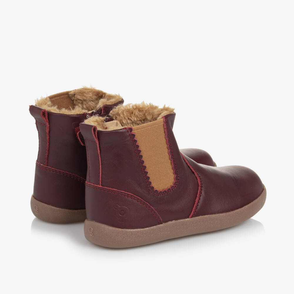 Old Soles-Girls Burgundy Leather Ankle Boots | Childrensalon Outlet
