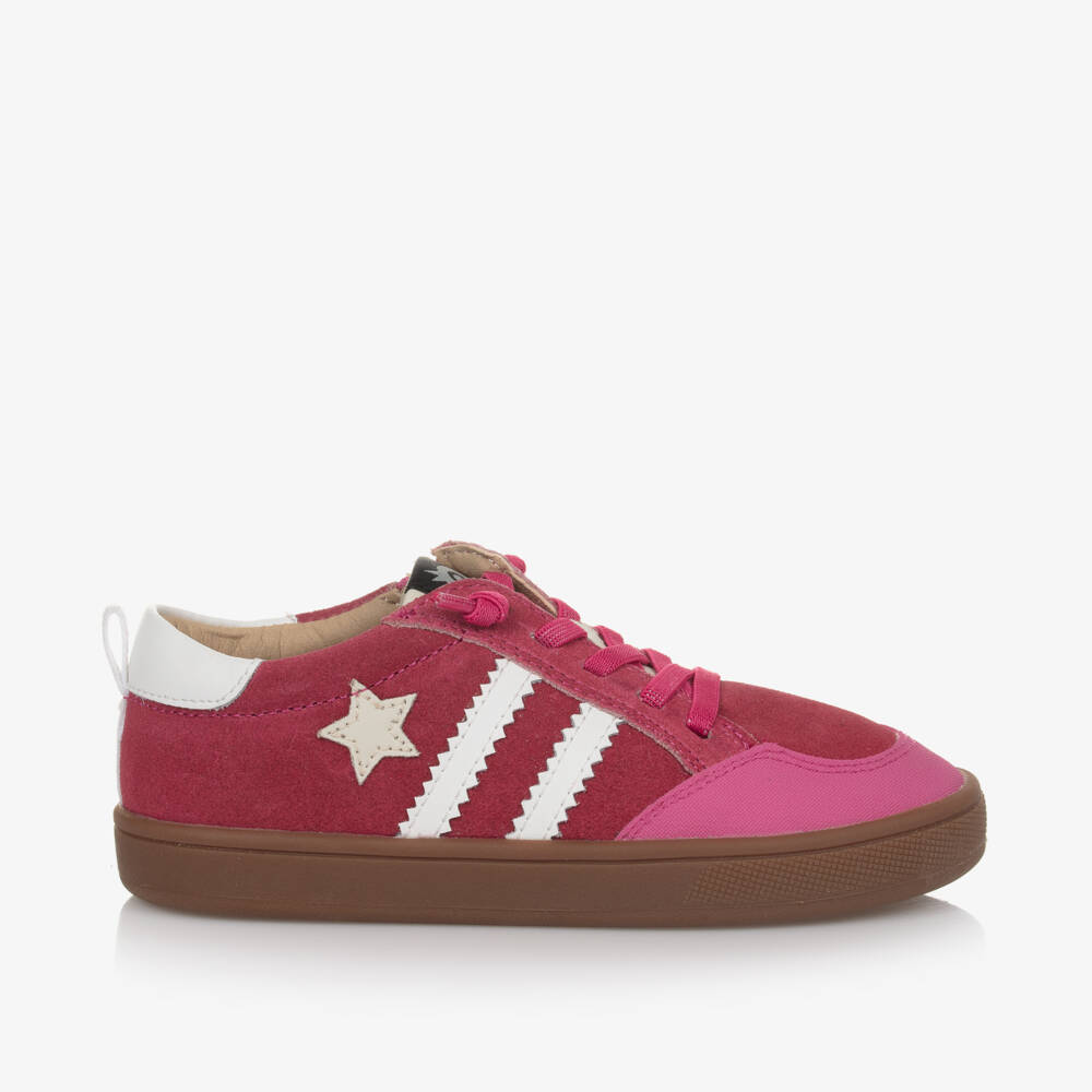 Old Soles-Girls Fuchsia Suede Leather Trainers | Childrensalon Outlet