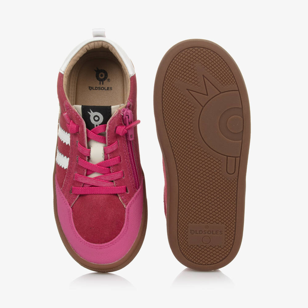 Old Soles-Girls Fuchsia Suede Leather Trainers | Childrensalon Outlet