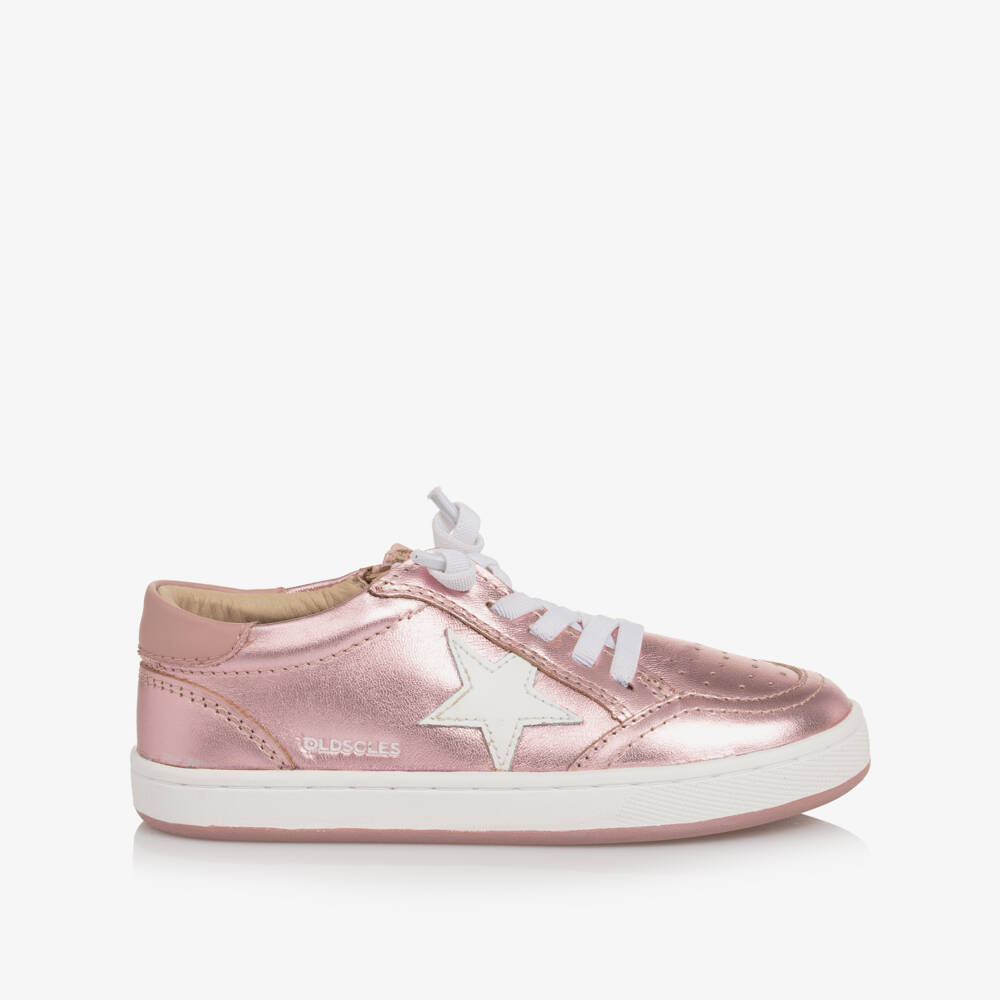 Old Soles-Girls Gleaming Pink Star Sneakers | Childrensalon Outlet