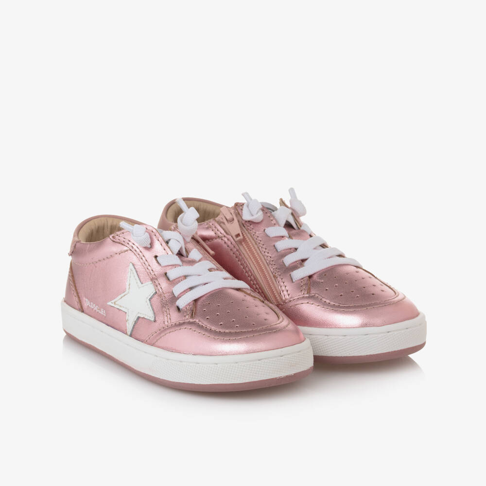 Old Soles-Girls Gleaming Pink Star Sneakers | Childrensalon Outlet