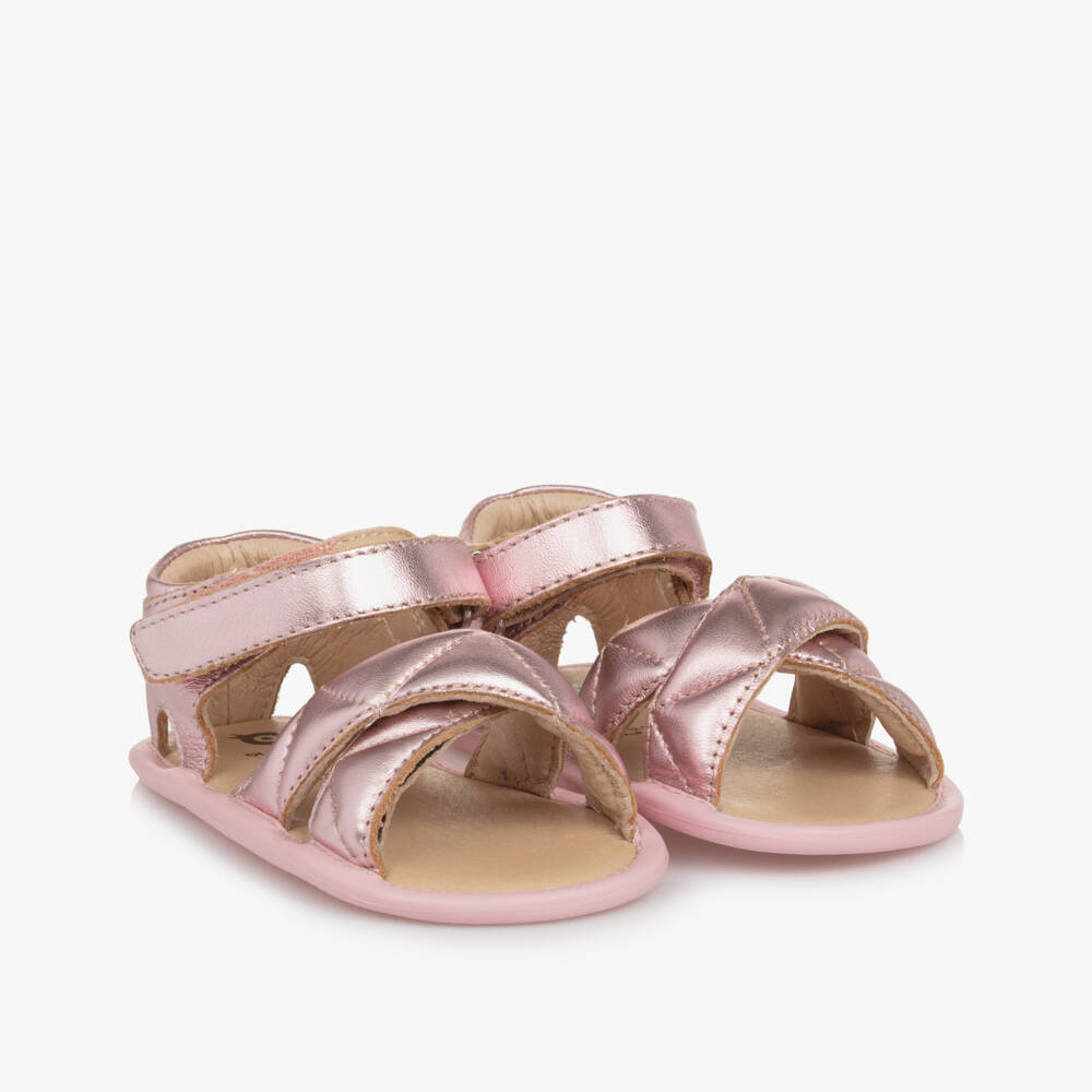Old Soles-Girls Gleaming Pink Toddler Sandals | Childrensalon Outlet