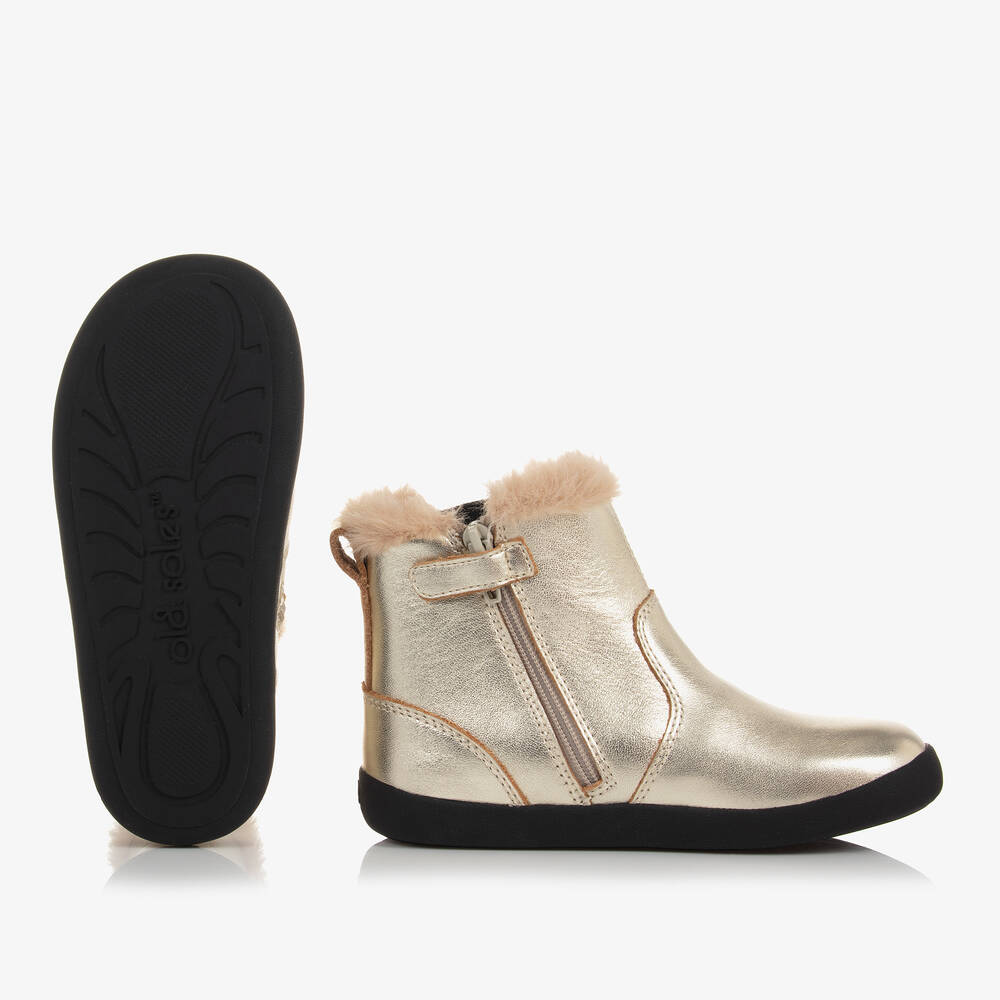 Old Soles-بوت جلد لون ذهبي للبنات | Childrensalon Outlet