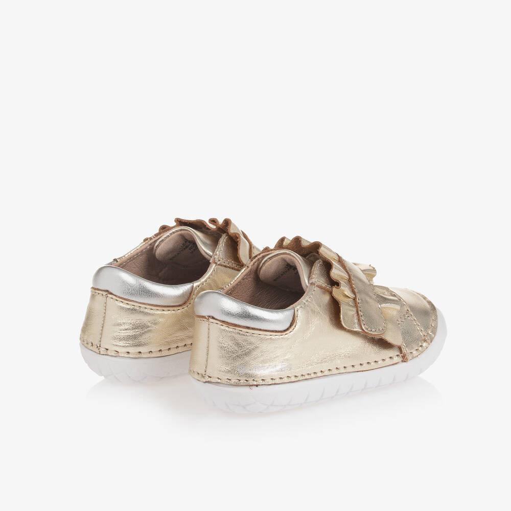 Old Soles-Girls Gold Leather First Walker Shoes | Childrensalon Outlet
