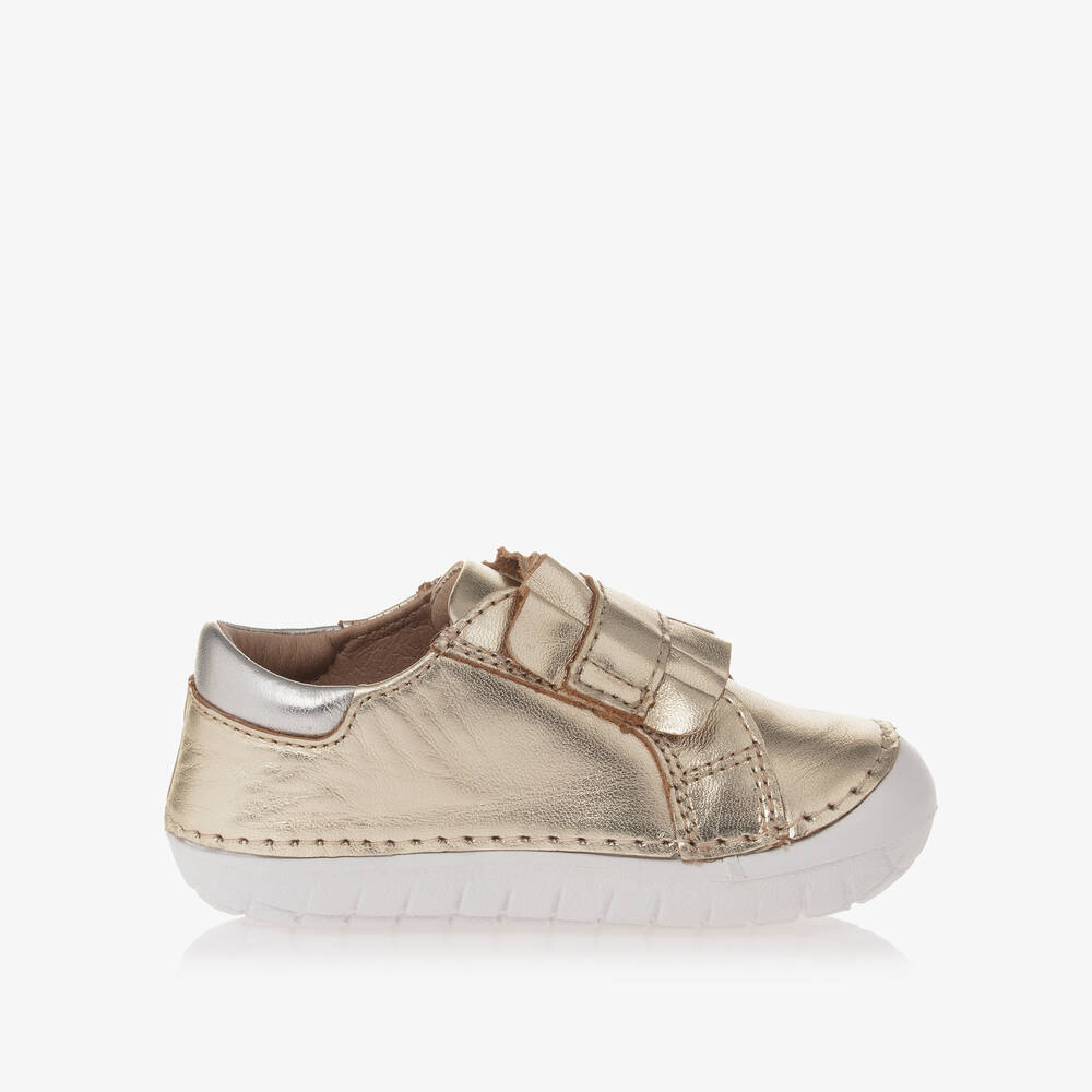 Old Soles-Girls Gold Leather First Walker Shoes | Childrensalon Outlet