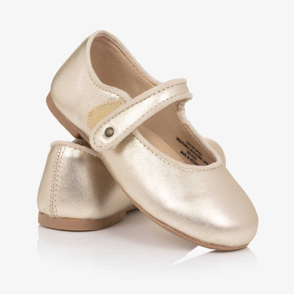 Old Soles-Girls Gold Leather Mary Jane Shoes | Childrensalon Outlet