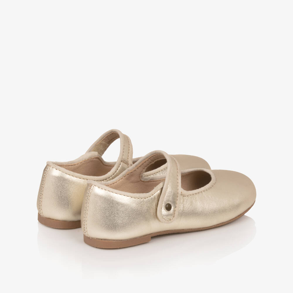 Old Soles-Girls Gold Leather Mary Jane Shoes | Childrensalon Outlet