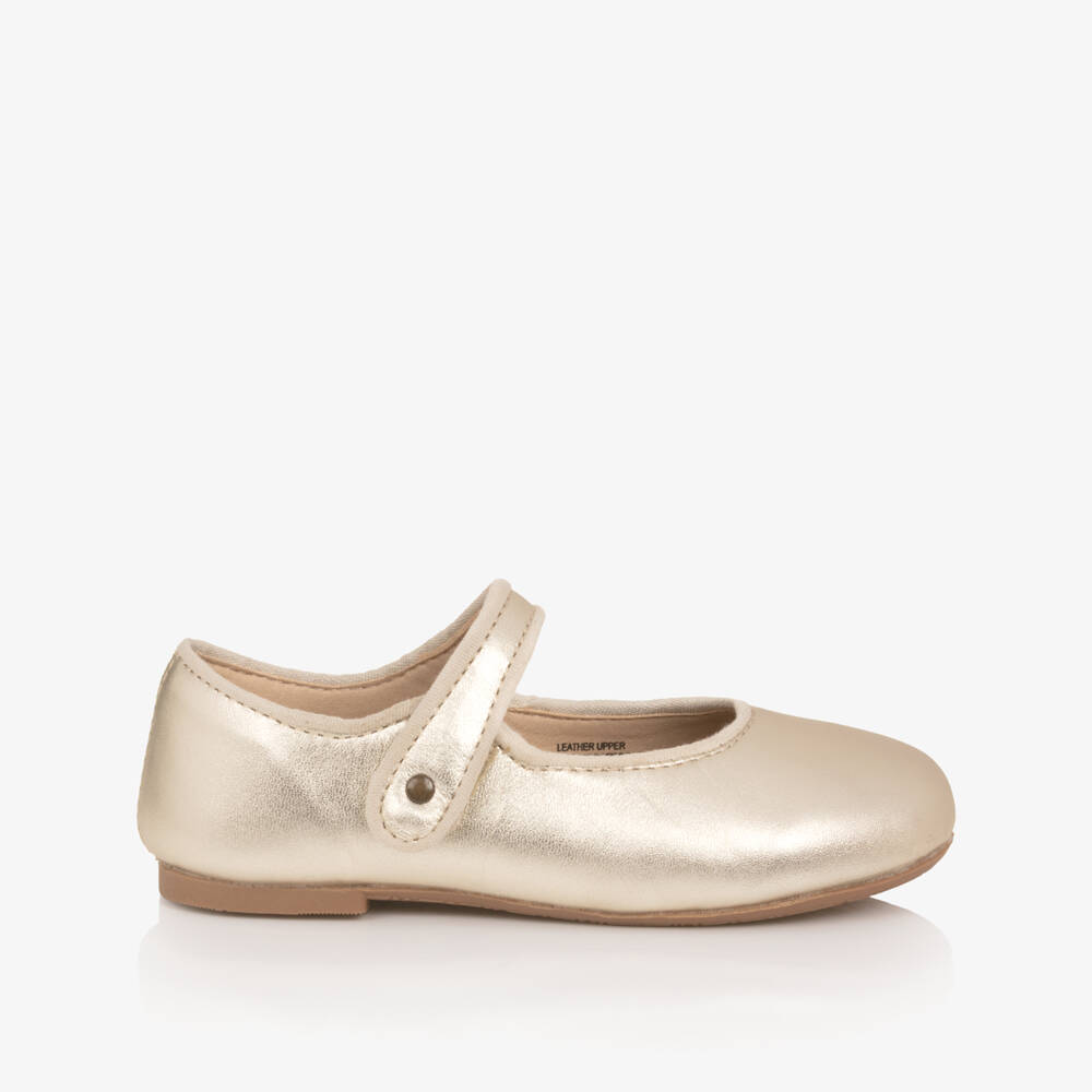 Old Soles-Girls Gold Leather Mary Jane Shoes | Childrensalon Outlet