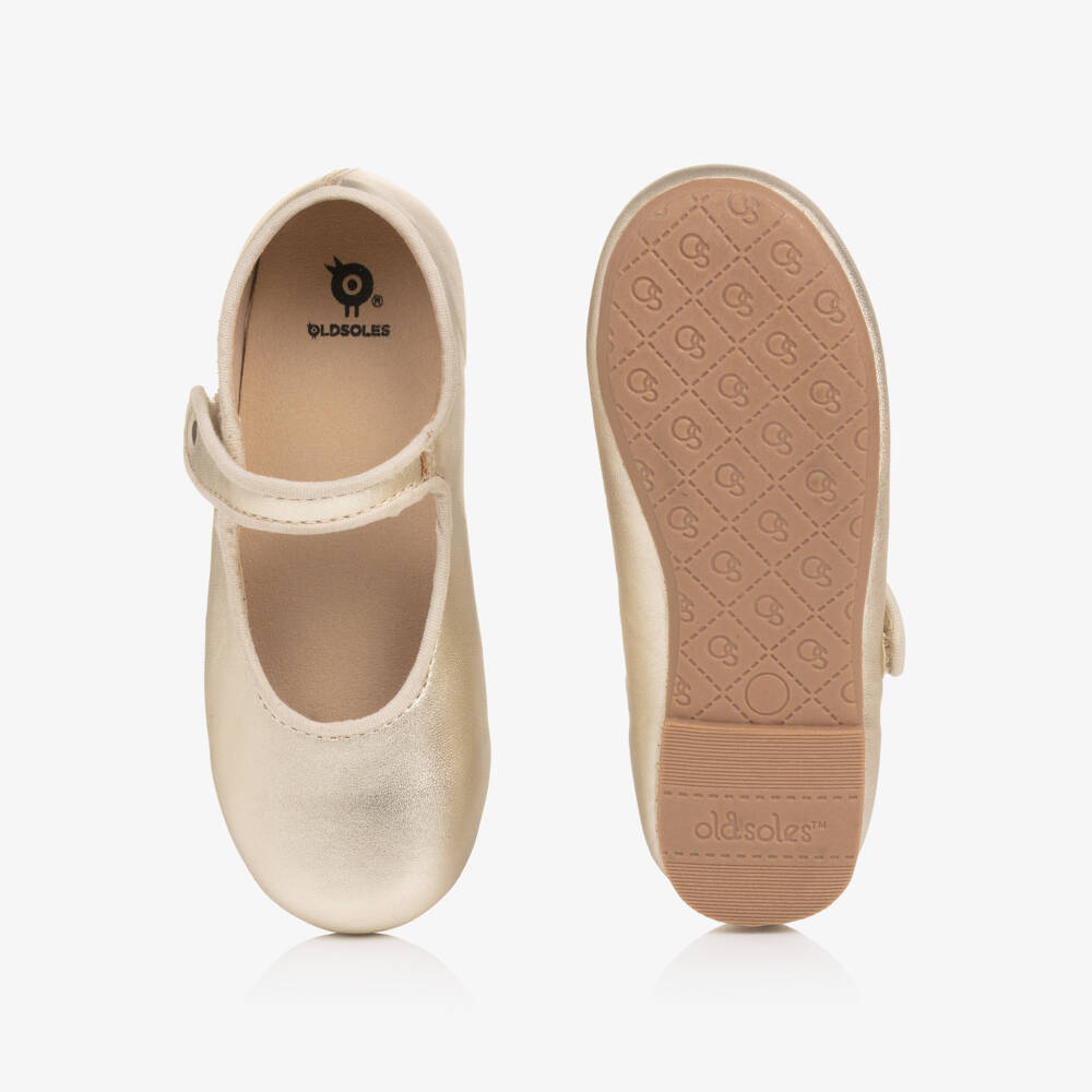 Old Soles-Girls Gold Leather Mary Jane Shoes | Childrensalon Outlet