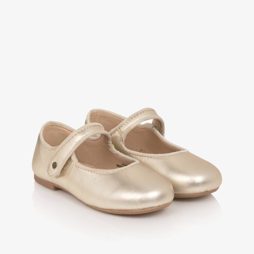 Old Soles-Girls Gold Leather Mary Jane Shoes | Childrensalon Outlet