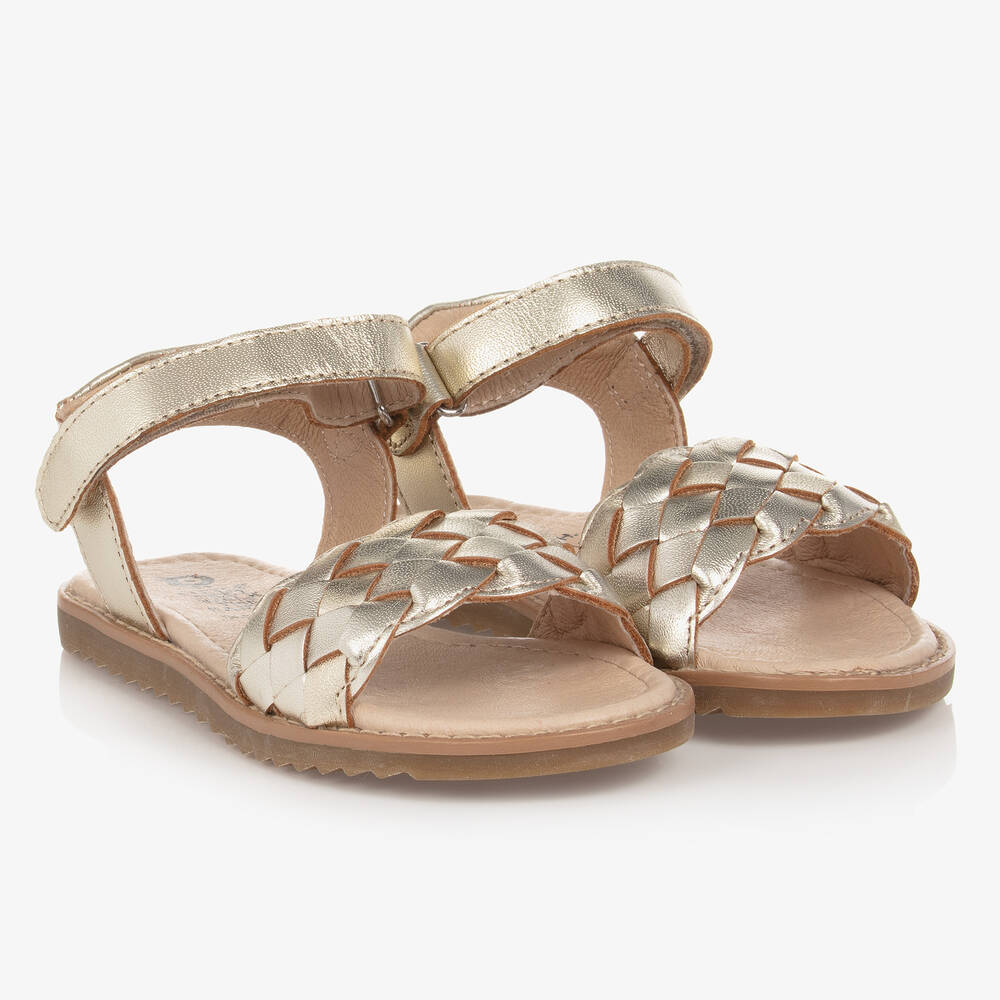 Old Soles - Girls Gold Leather Sandals | Childrensalon Outlet