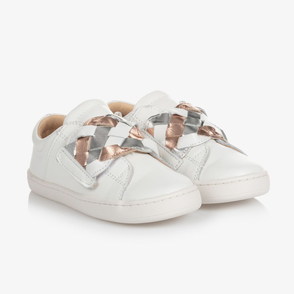 Old Soles - Girls Gold Leather Trainers | Childrensalon