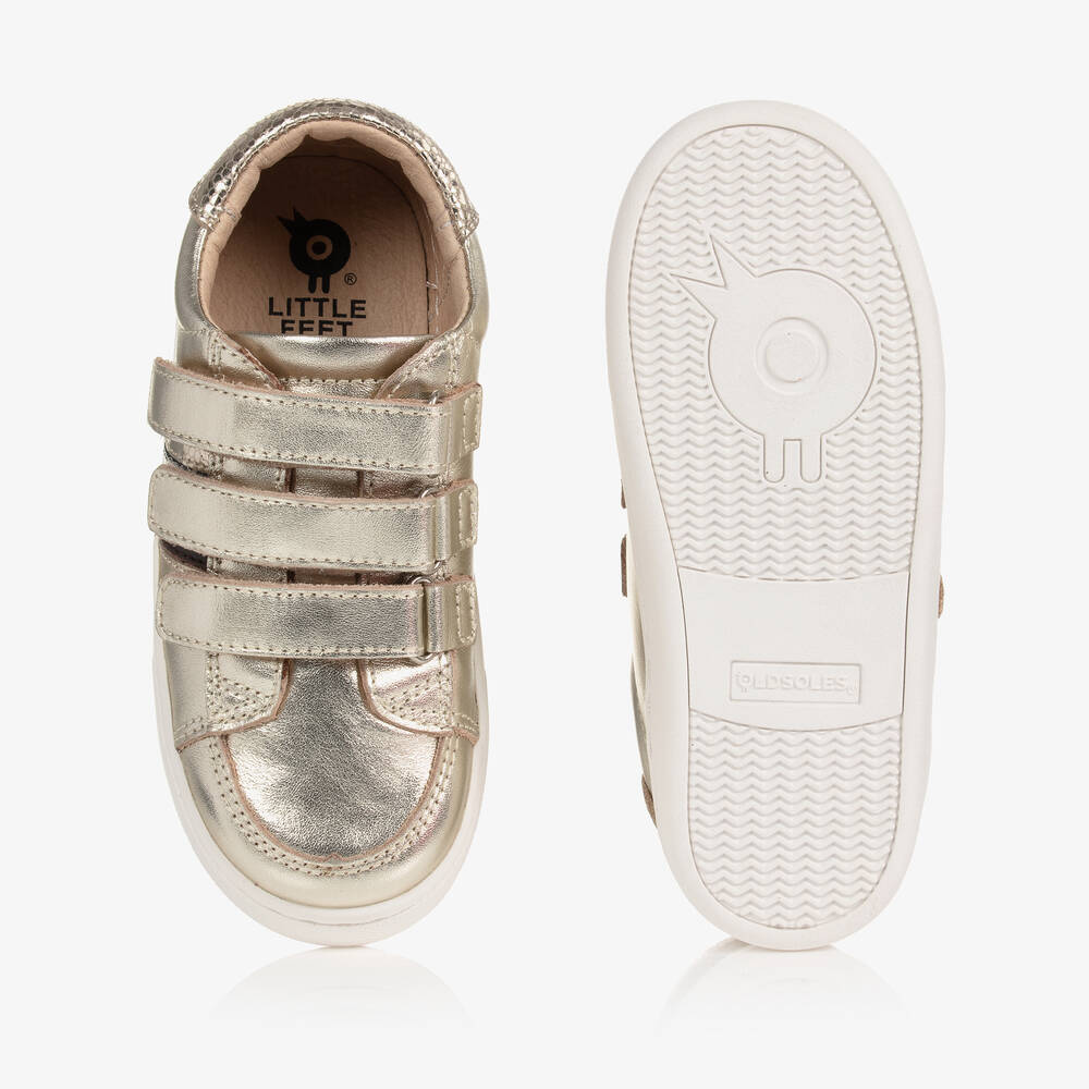 Old Soles Girls Gold Leather Trainers Childrensalon Outlet