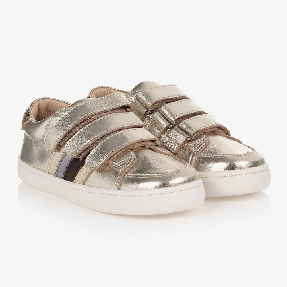 Old Soles - Girls Gold Leather Trainers  | Childrensalon