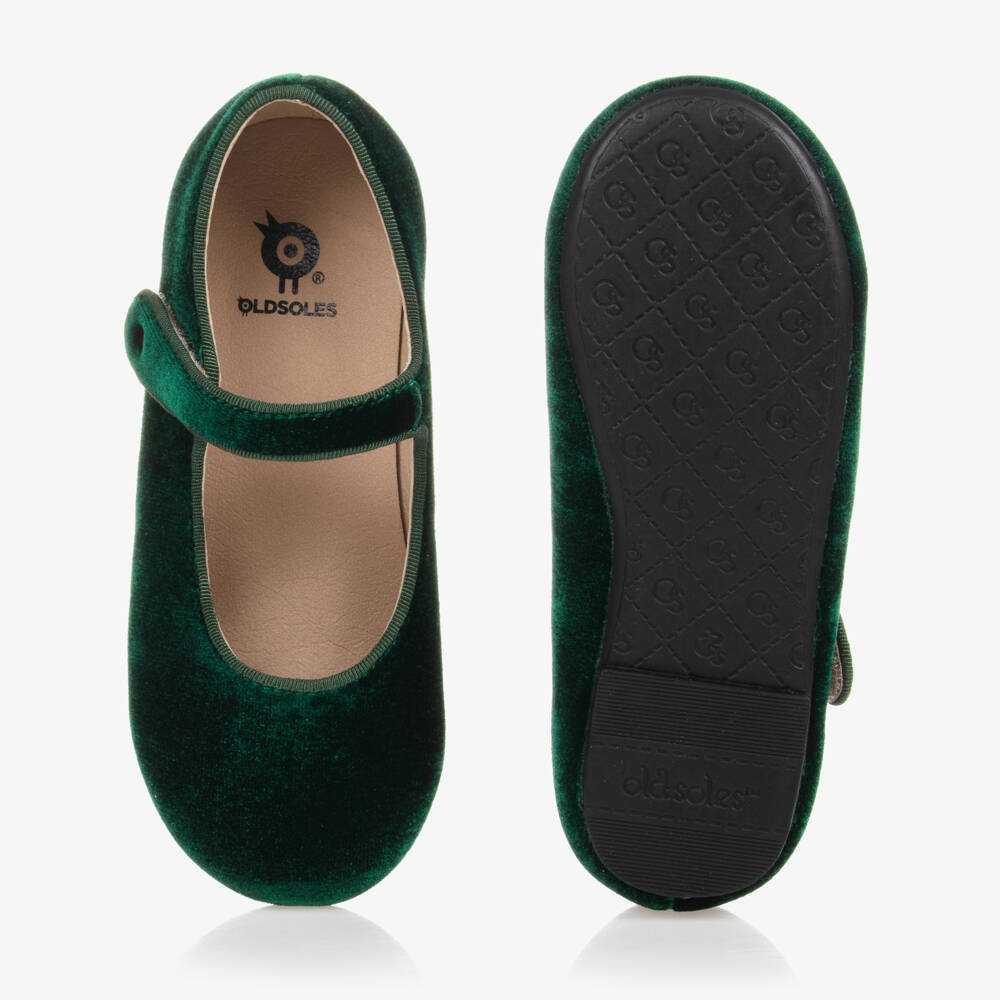 Old Soles-Girls Green Velvet Shoes | Childrensalon Outlet
