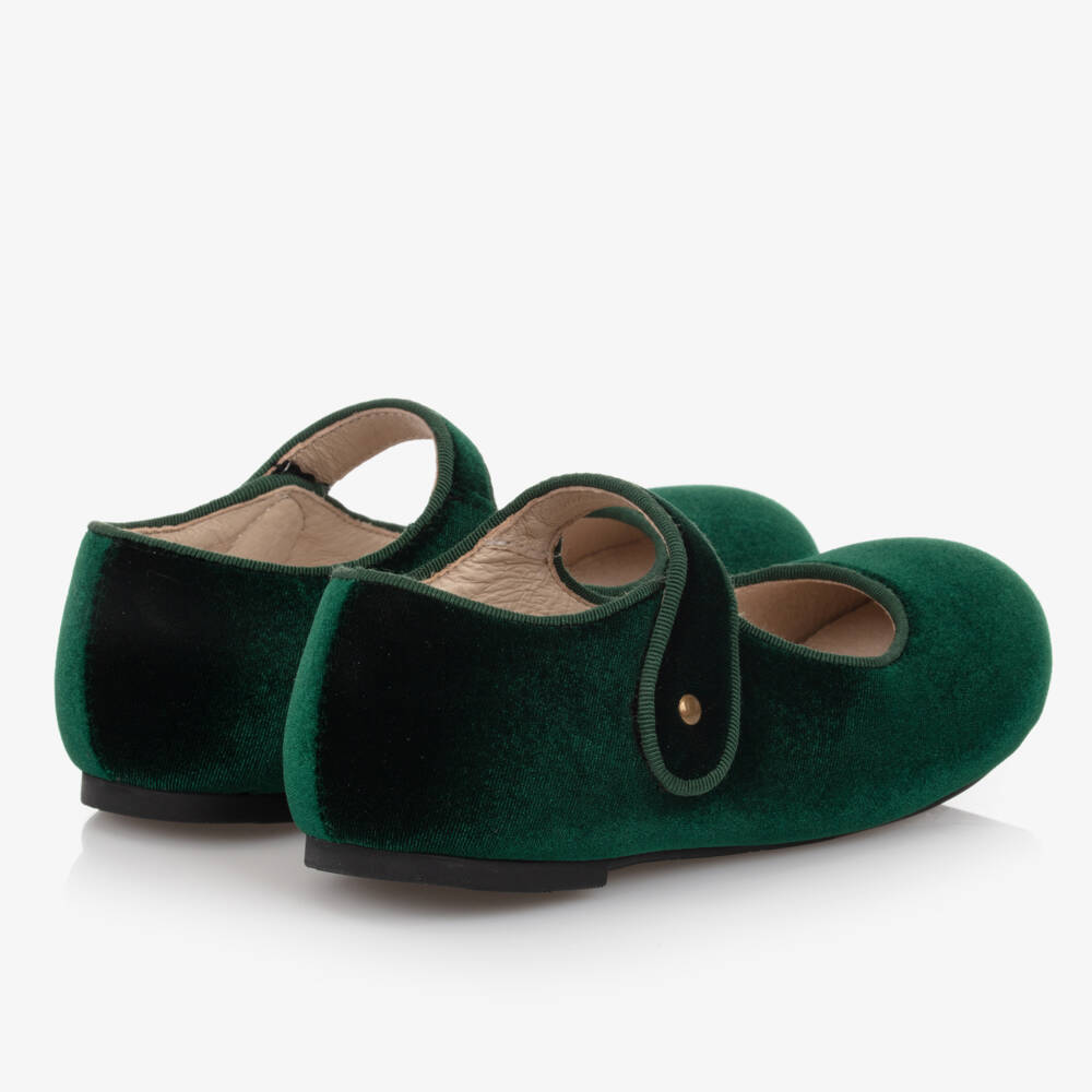 Old Soles-Girls Green Velvet Shoes | Childrensalon Outlet